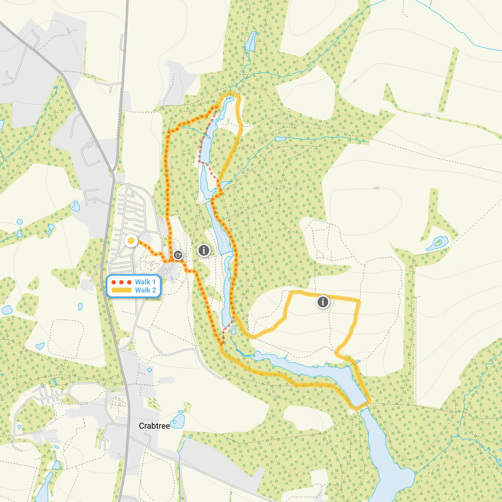 Route map for Leonardslee Gardens Walk 1, a 1.5 mile circular walk in Sussex