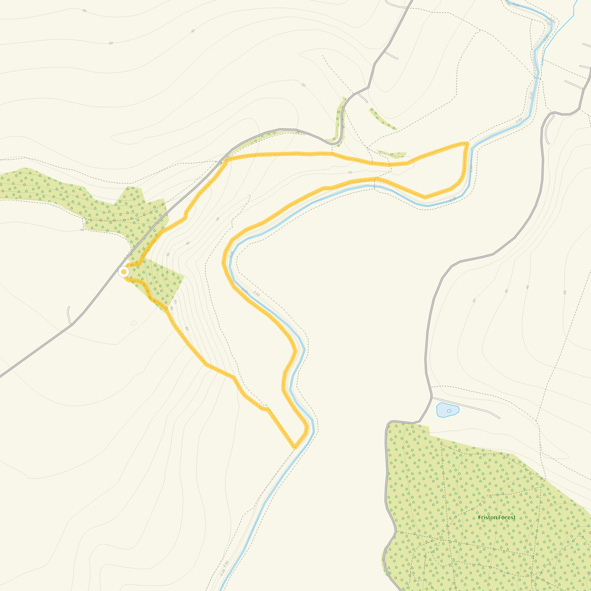 Route map for Litlington White Horse Walk 2, a 2.25 mile circular walk in Sussex