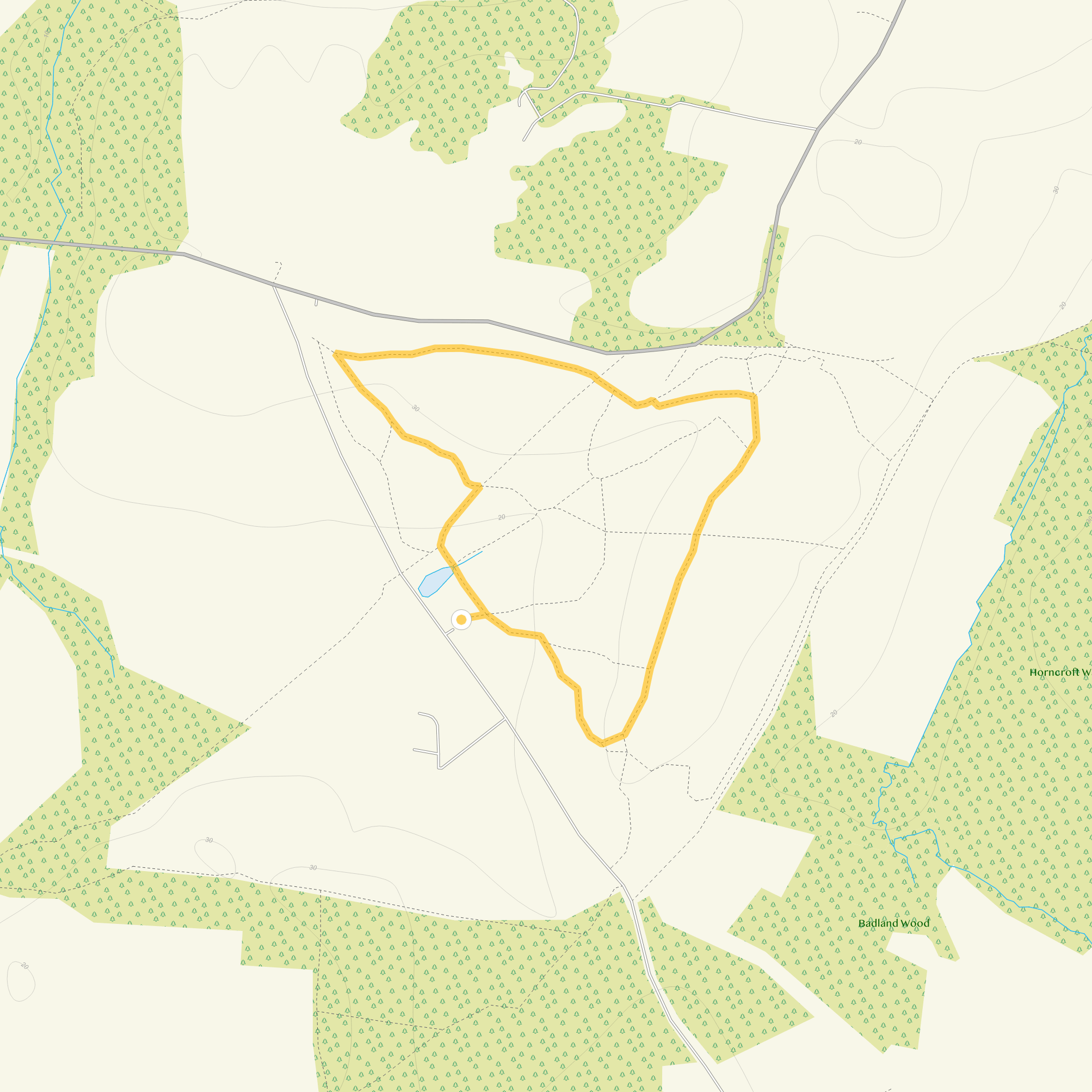 Route map for Lords Piece Walk 1, a 1.25 mile circular walk in Sussex
