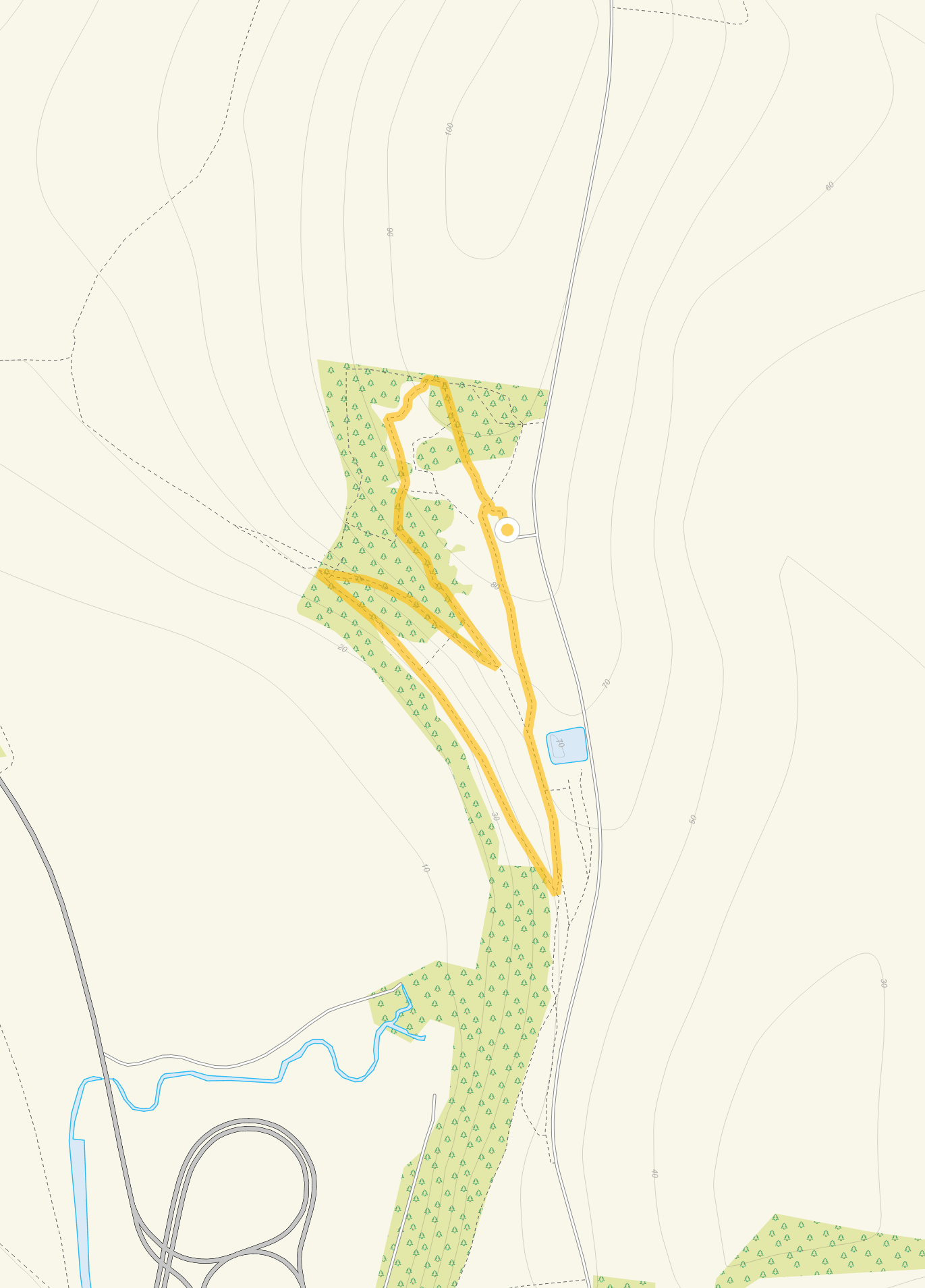 Route map for Mill Hill Walk 2, a 1 mile circular walk in Sussex