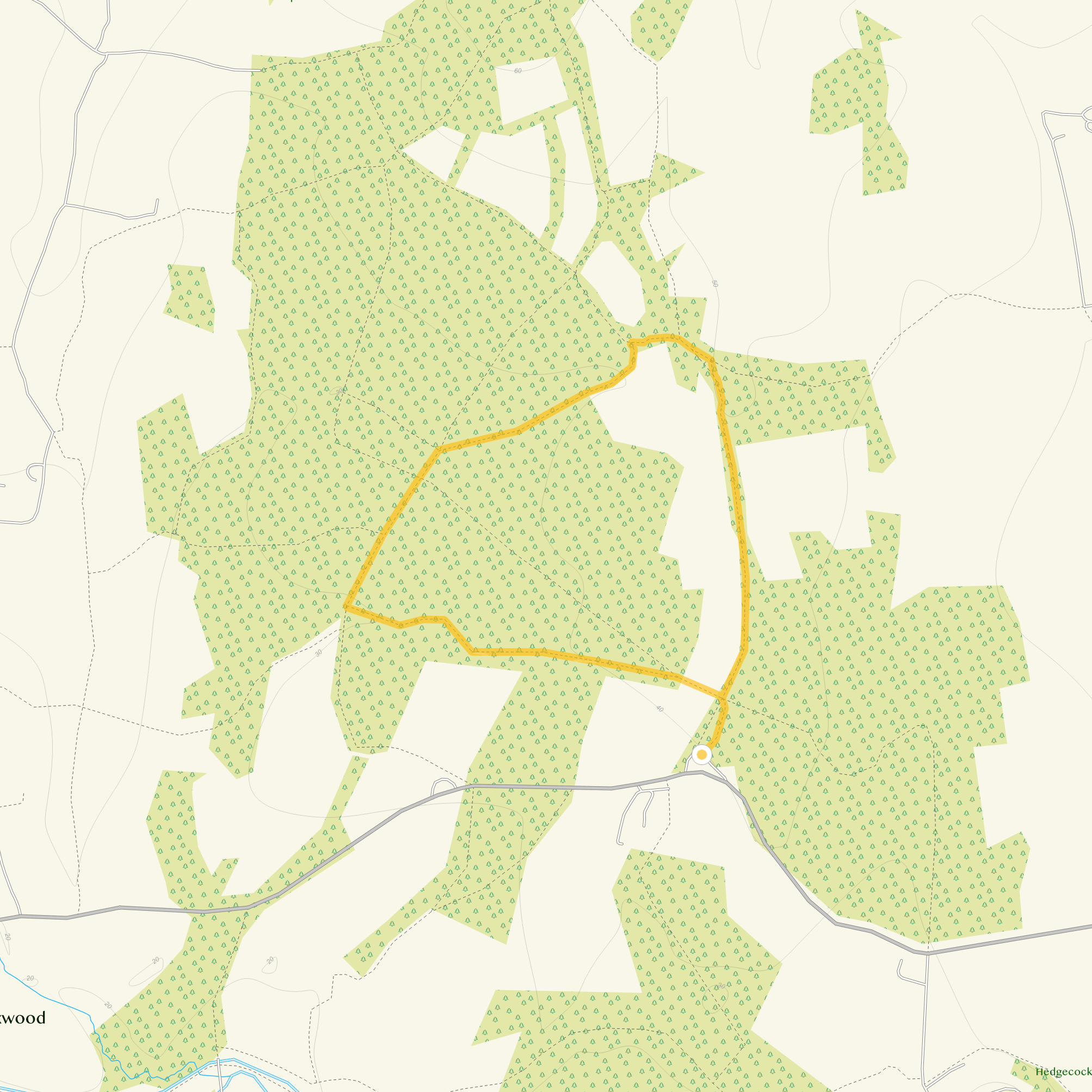 Route map for Monckton Hook Walk 1, a 1.5 mile circular walk in Sussex