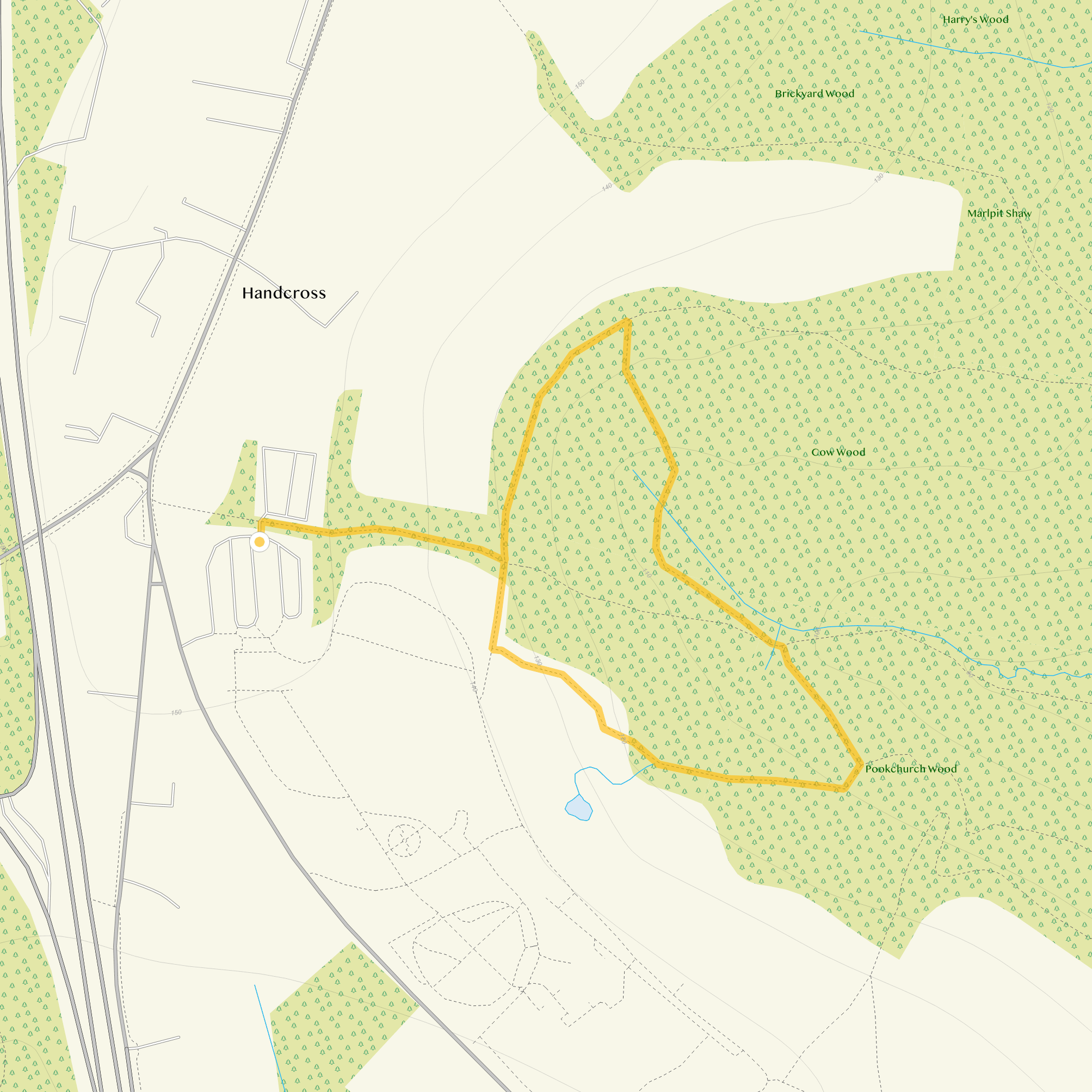 Route map for Nymans Walk 1, a 1 mile circular walk in Sussex