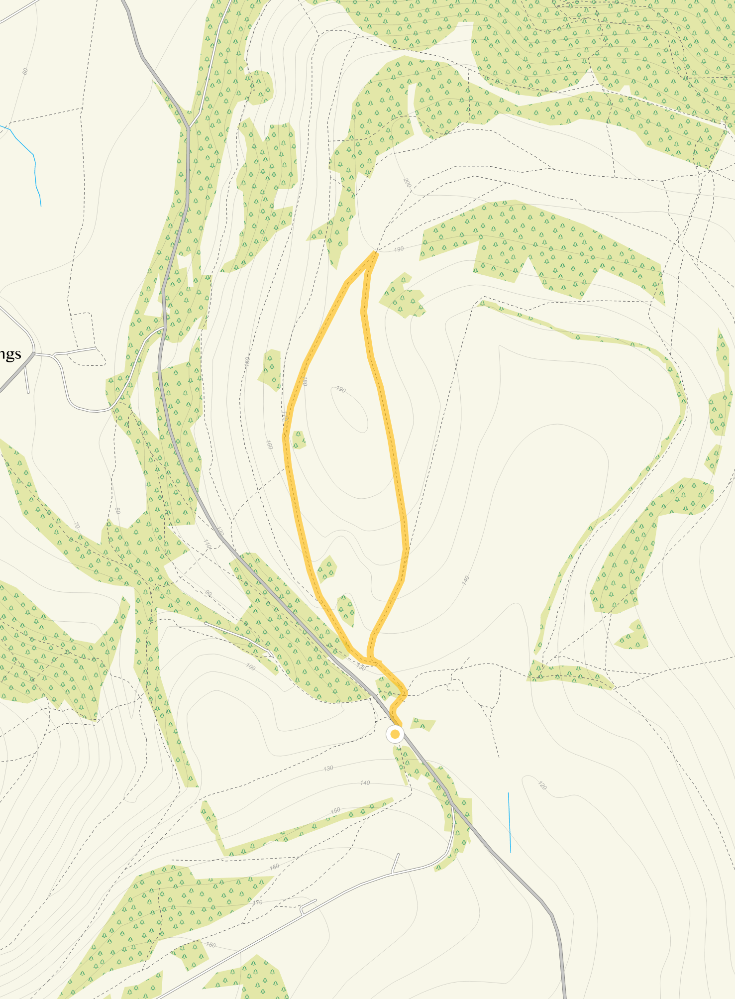 Route map for Walks near Saddlescombe Farm, Sussex