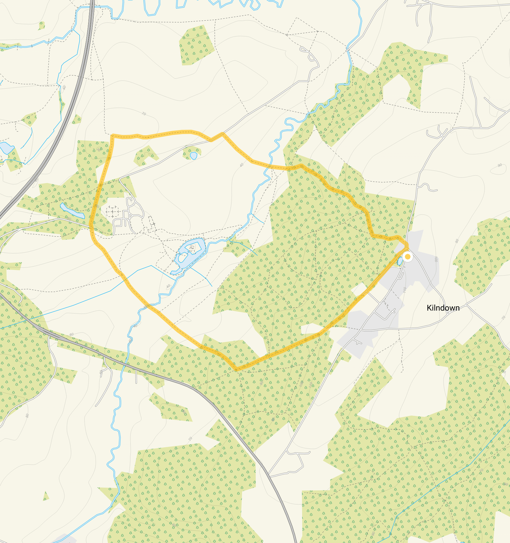 Route map for Scotney Castle Walk, a 2.75 mile circular walk in Sussex