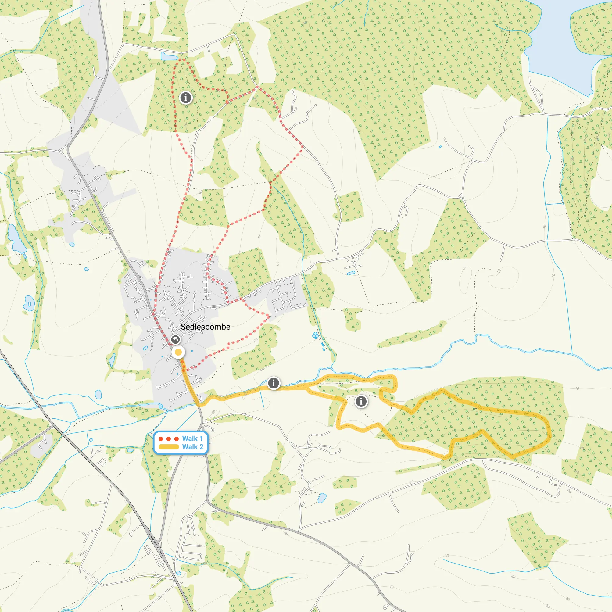 Route map for Sedlescombe Walk 1, a 2.75 mile circular walk in Sussex