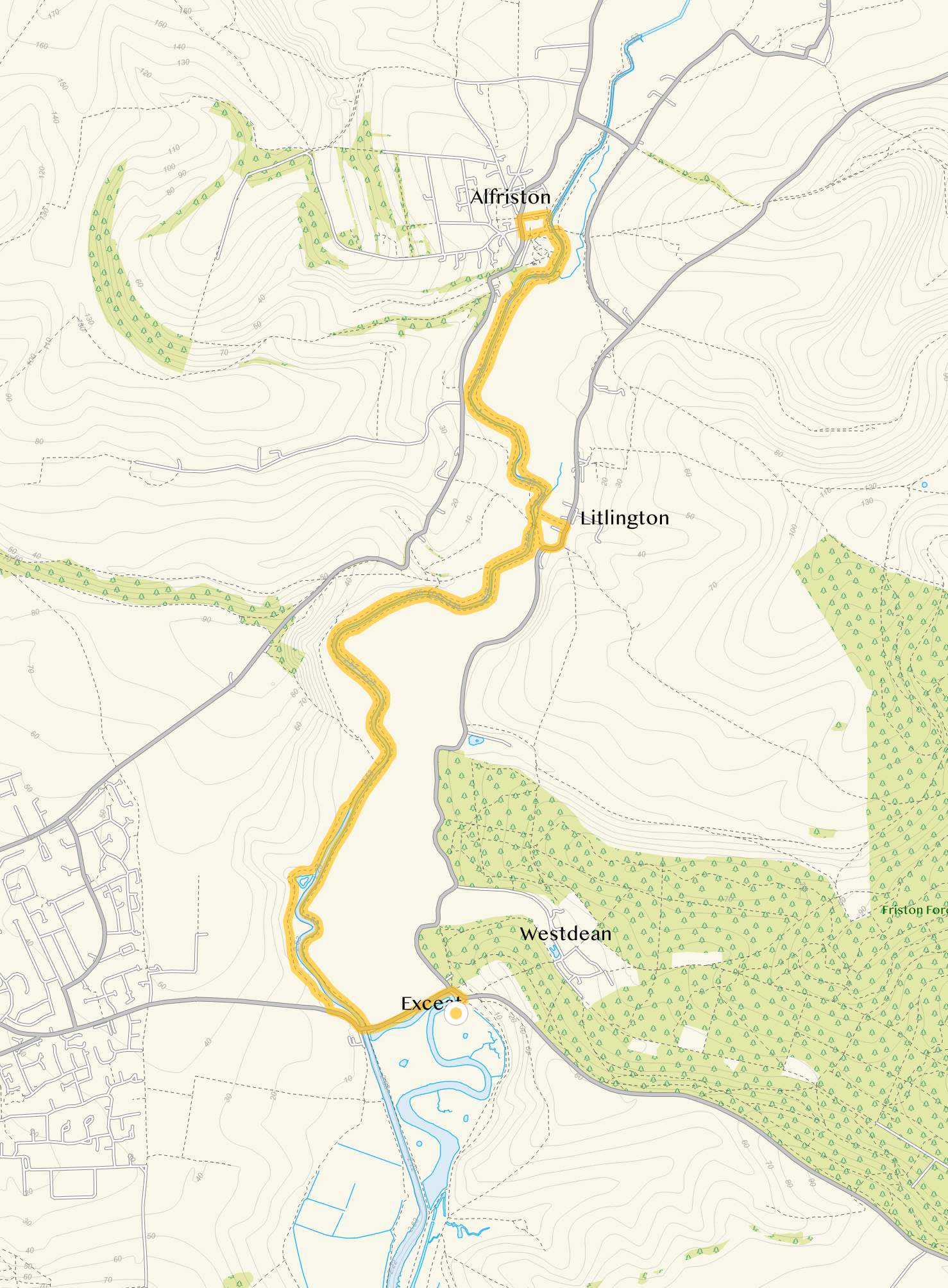 Route map for Seven Sisters Epic Walk, a 7.5 mile circular walk in Sussex