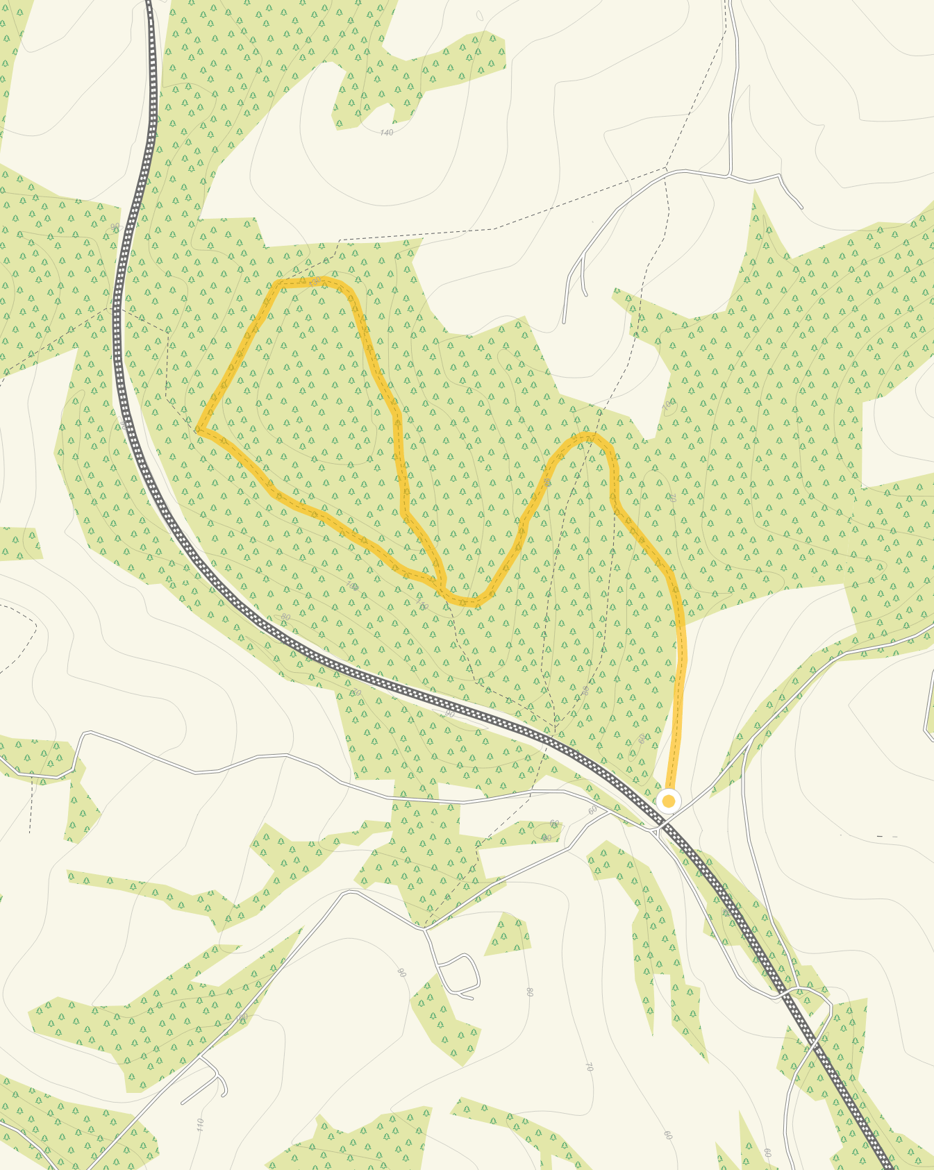 Route map for Snape Wood Walk, a 2 mile circular walk in Sussex