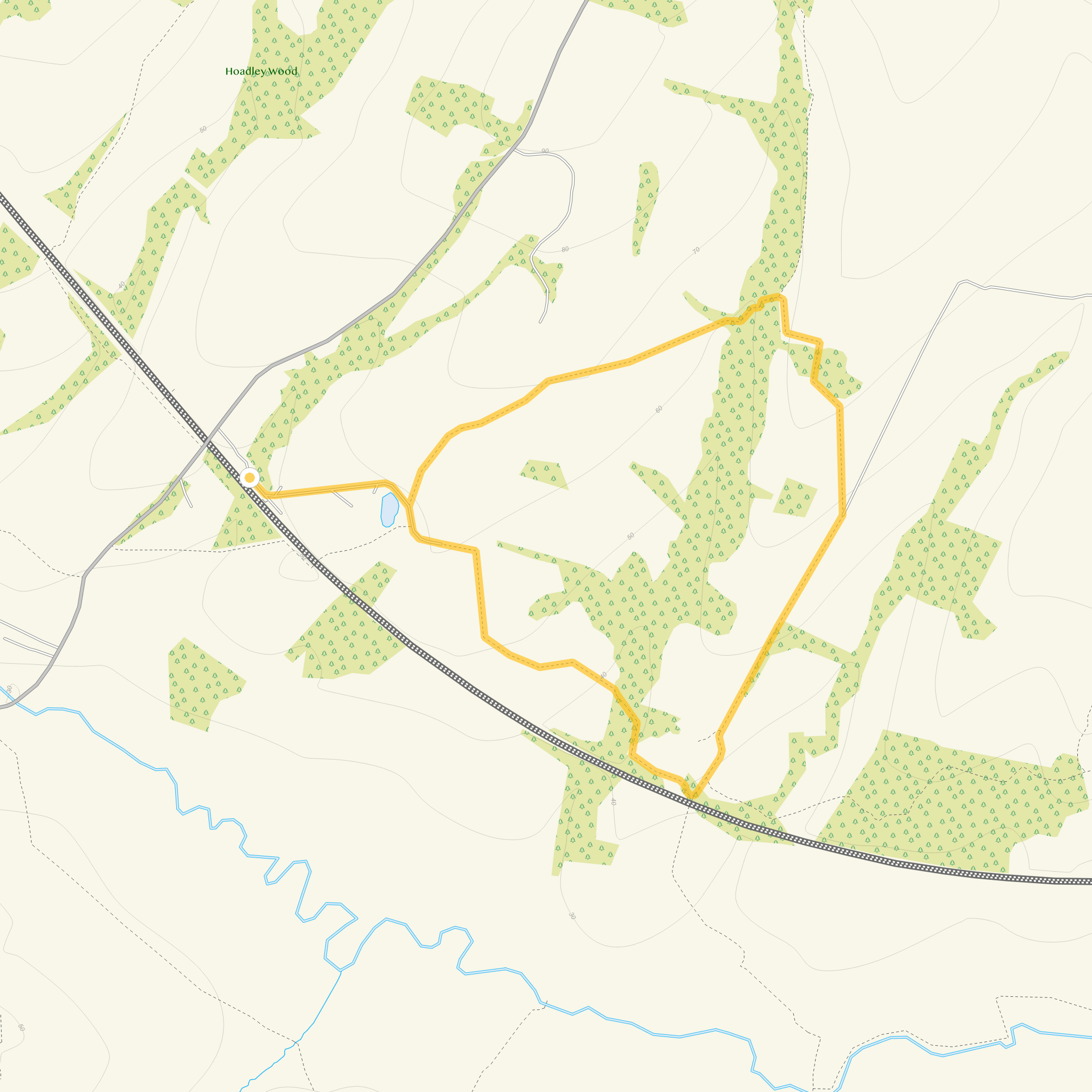 Route map for Stonegate Walk 1, a 2.25 mile circular walk in Sussex