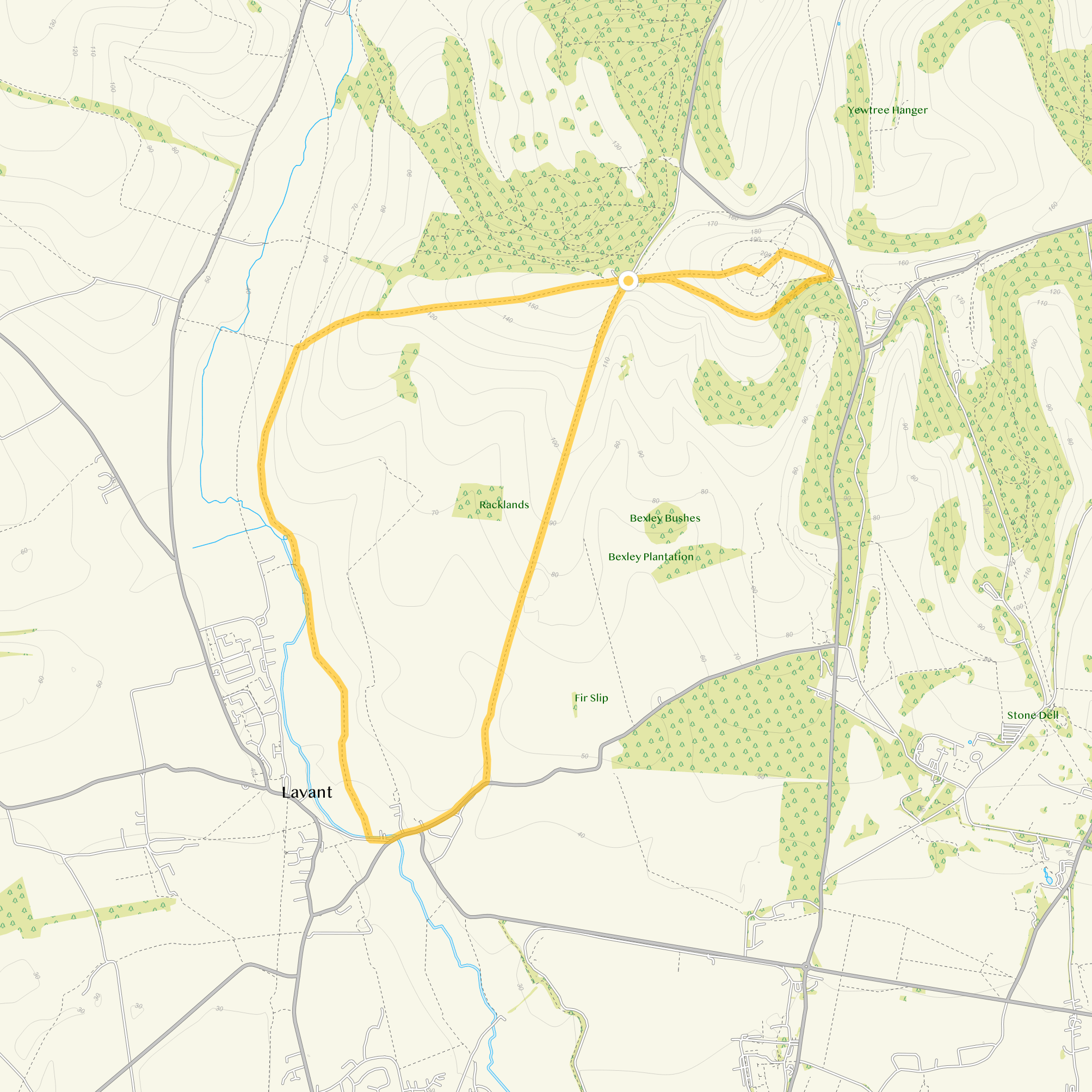 Route map for St Roche's Hill Walk 3, a 5.75 mile circular walk in Sussex