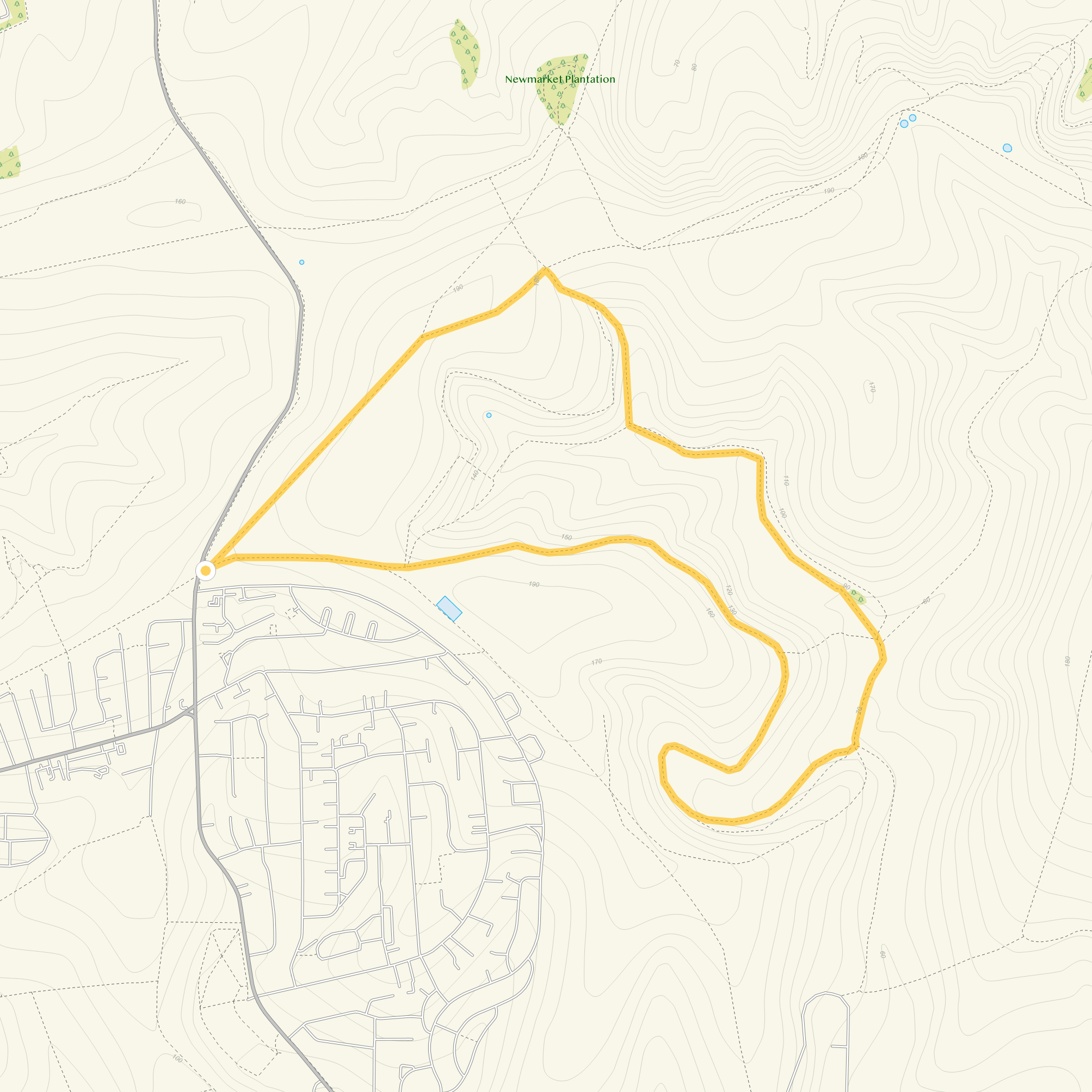 Route map for Woodingdean Walk 2, a 4.5 mile circular walk in Sussex