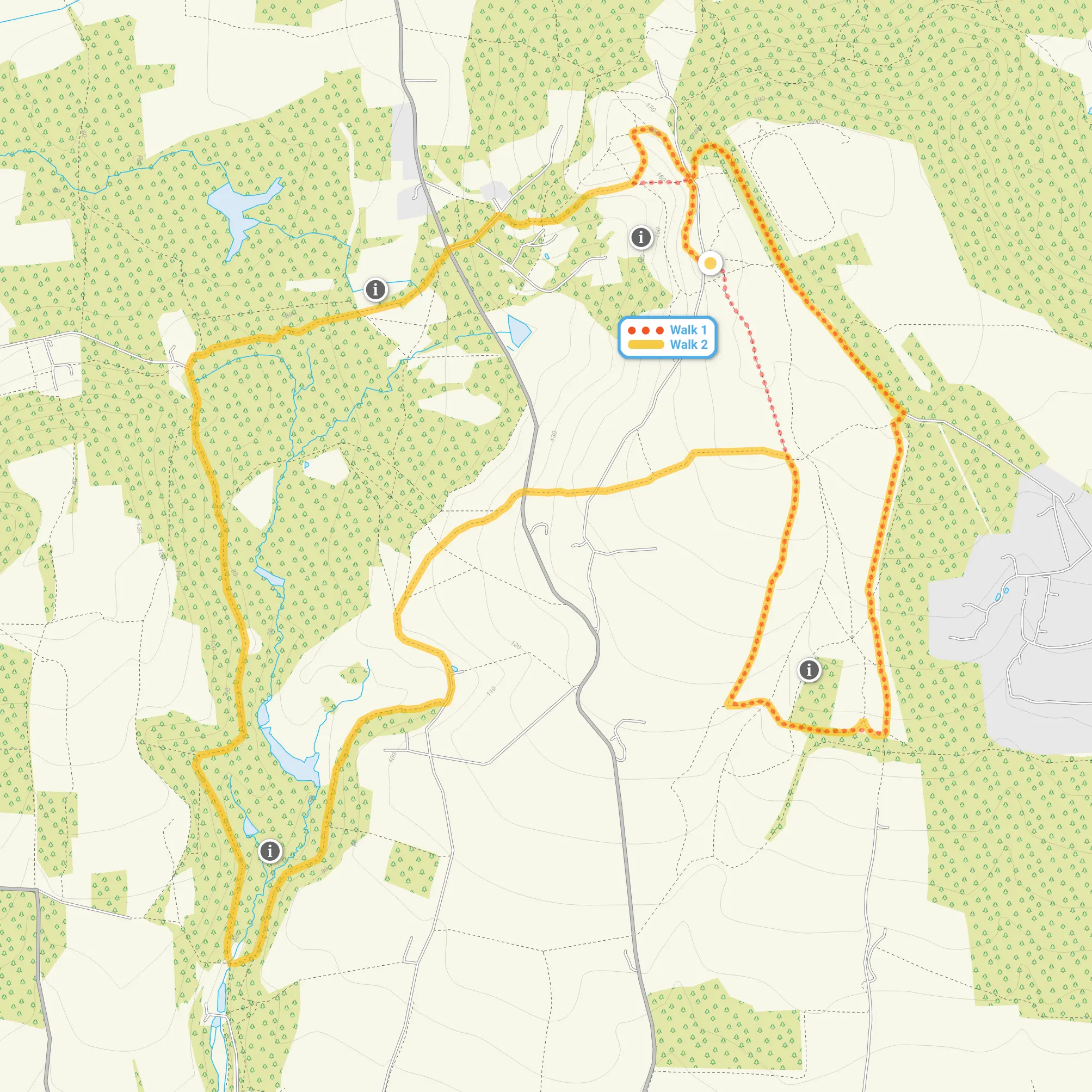 Route map for Woolbeding Common Walk 1, a 3 mile circular walk in Sussex