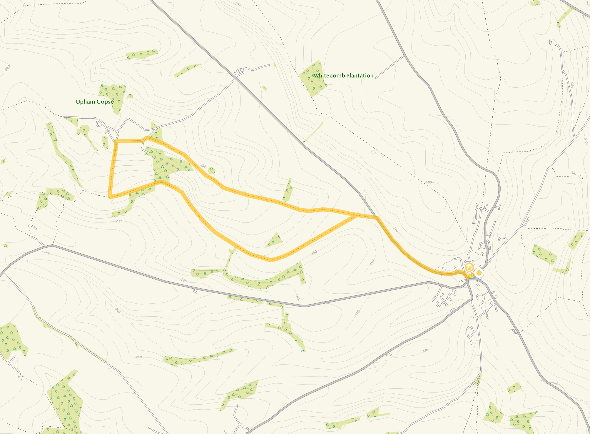 Route map for Long Route, a 5.5 mile circular walk in Wiltshire