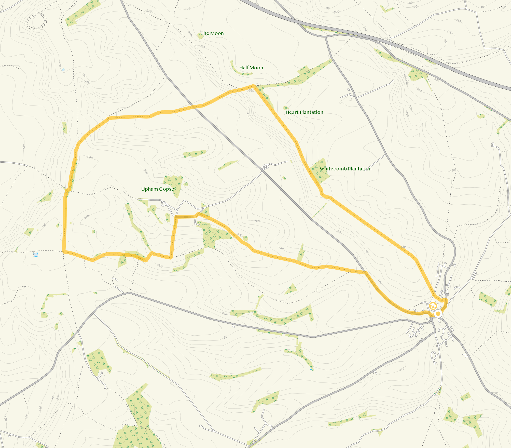 Route map for Long Route 2, a 9.5 mile circular walk in Wiltshire