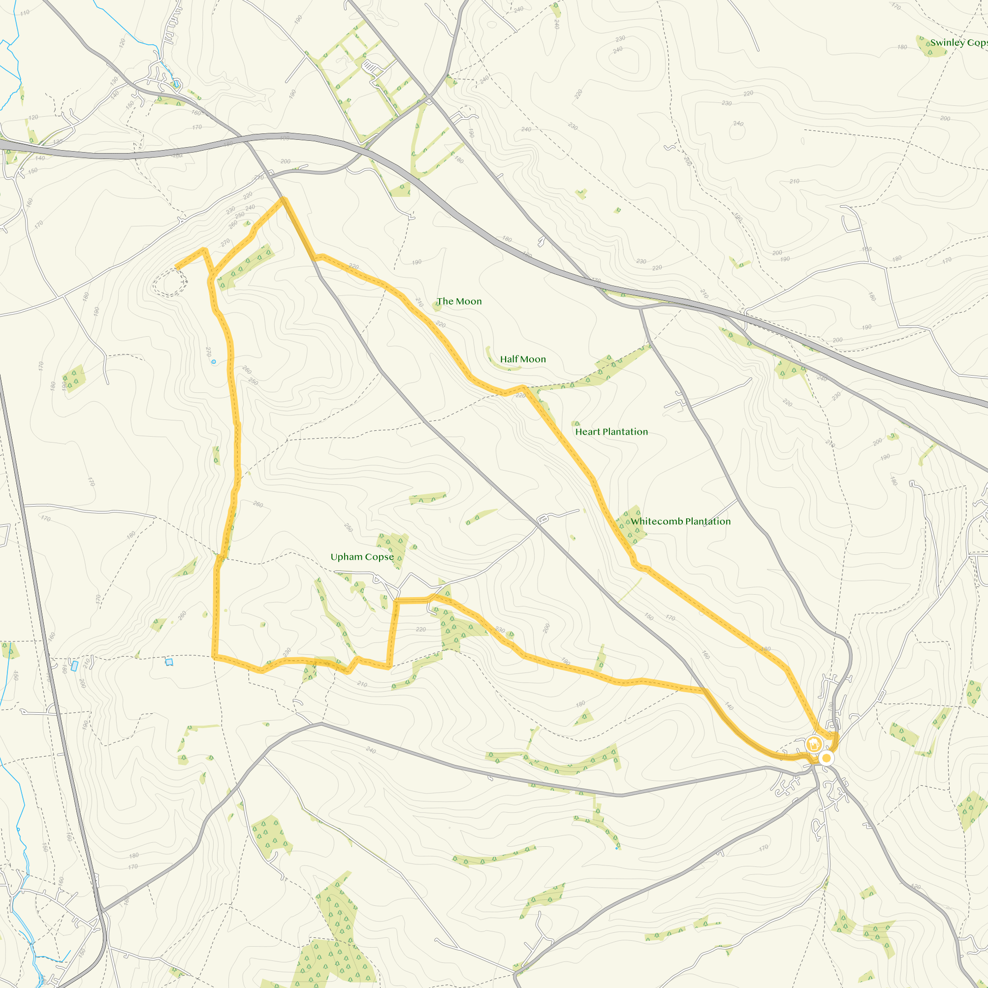 Route map for Long Route 3, an 11.75 mile circular walk in Wiltshire