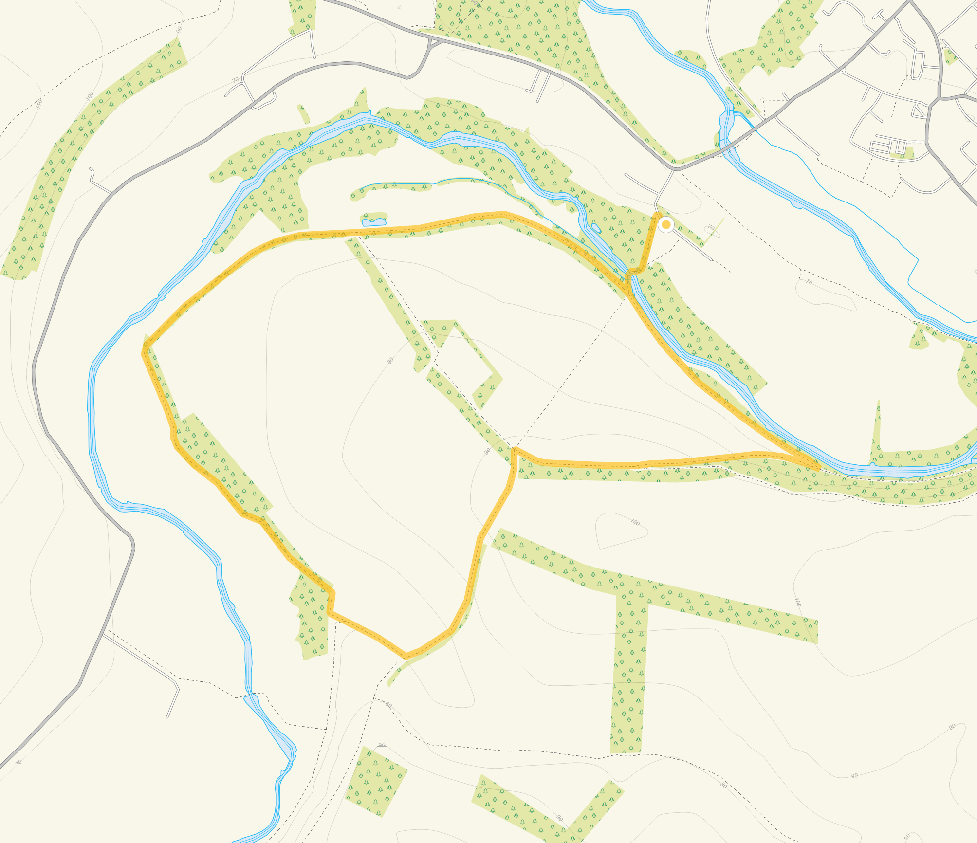 Route map for Medium Route, a 2.75 mile circular walk in Wiltshire
