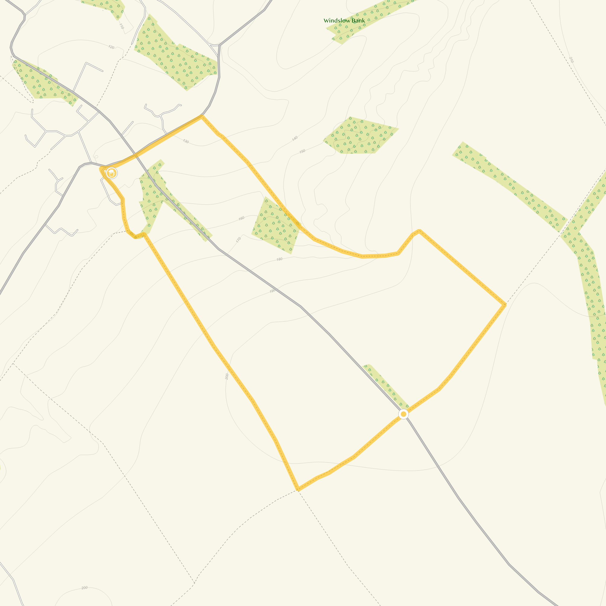 Route map for Ashbury Walk 1, a 2.25 mile circular walk in Wiltshire