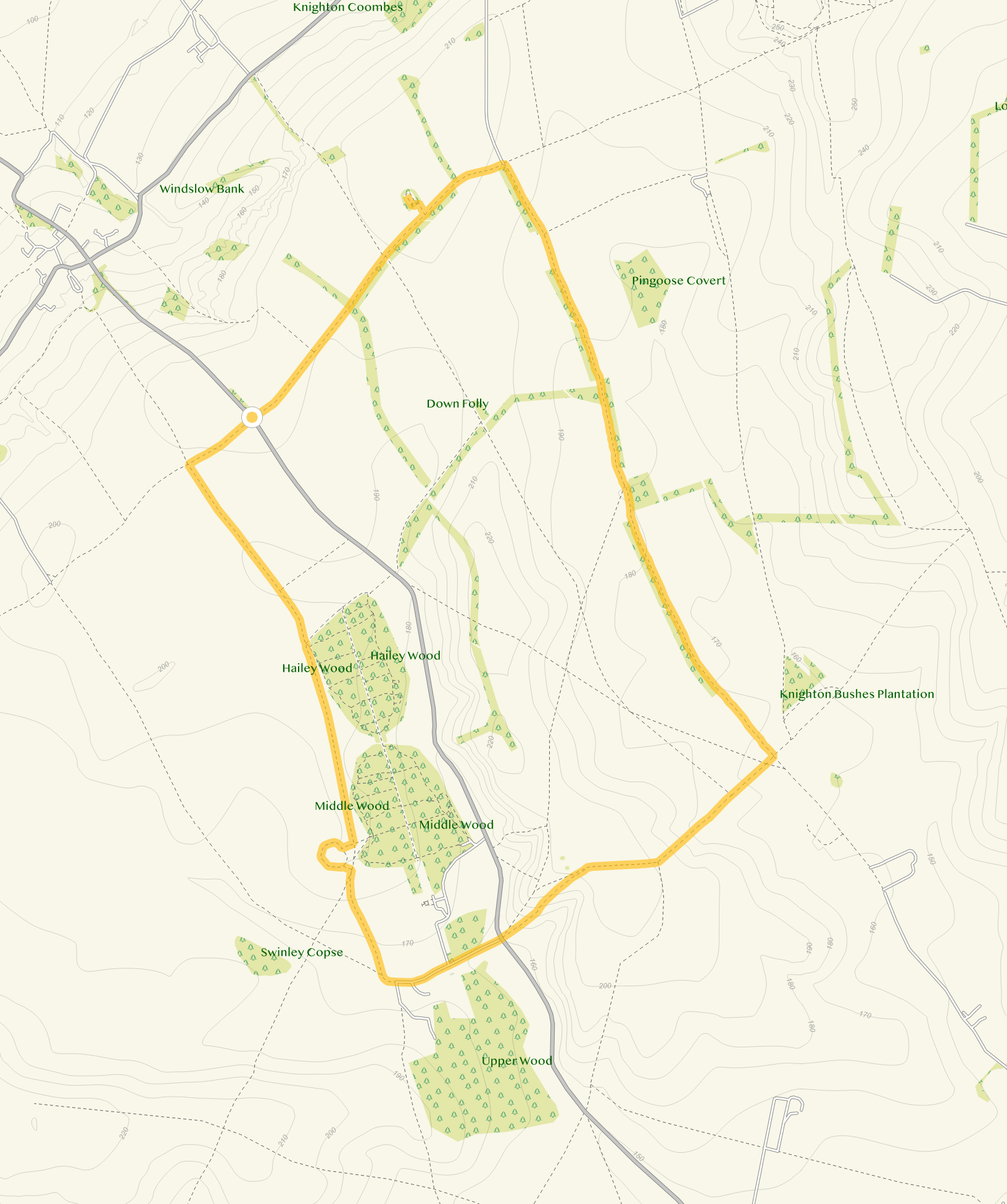 Route map for Ashbury Walk 3, a 6.75 mile circular walk in Wiltshire