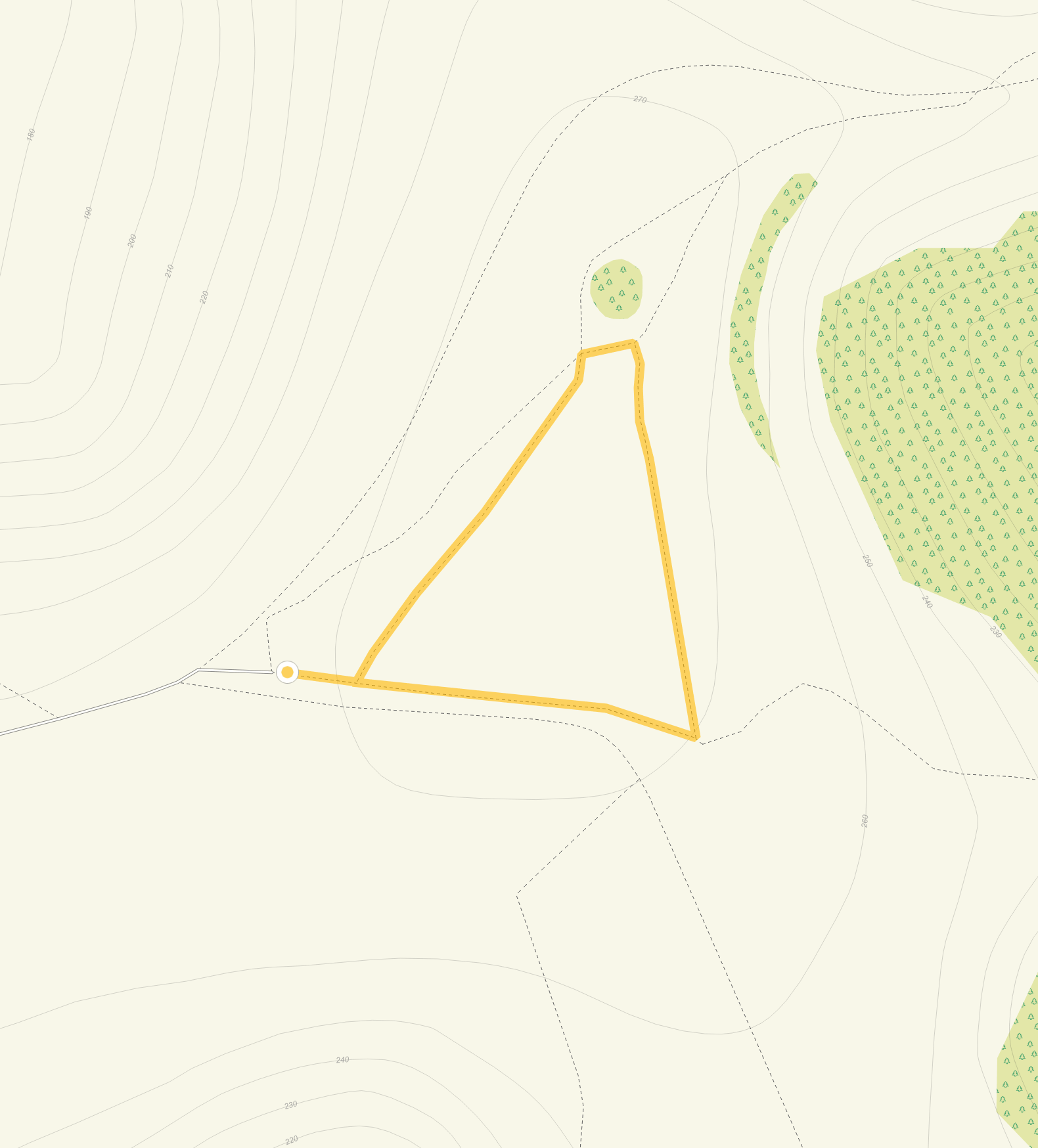 Route map for Ashcombe Bottom Walk 1, a 0.5 mile circular walk in Wiltshire