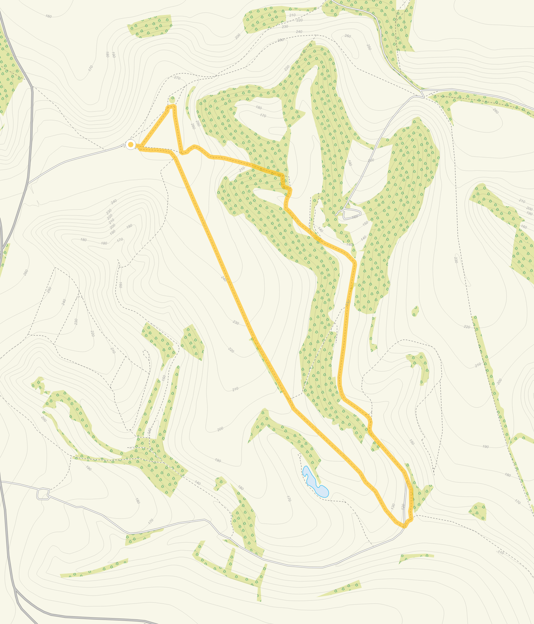 Route map for Ashcombe Bottom Walk 2, a 3.5 mile circular walk in Wiltshire