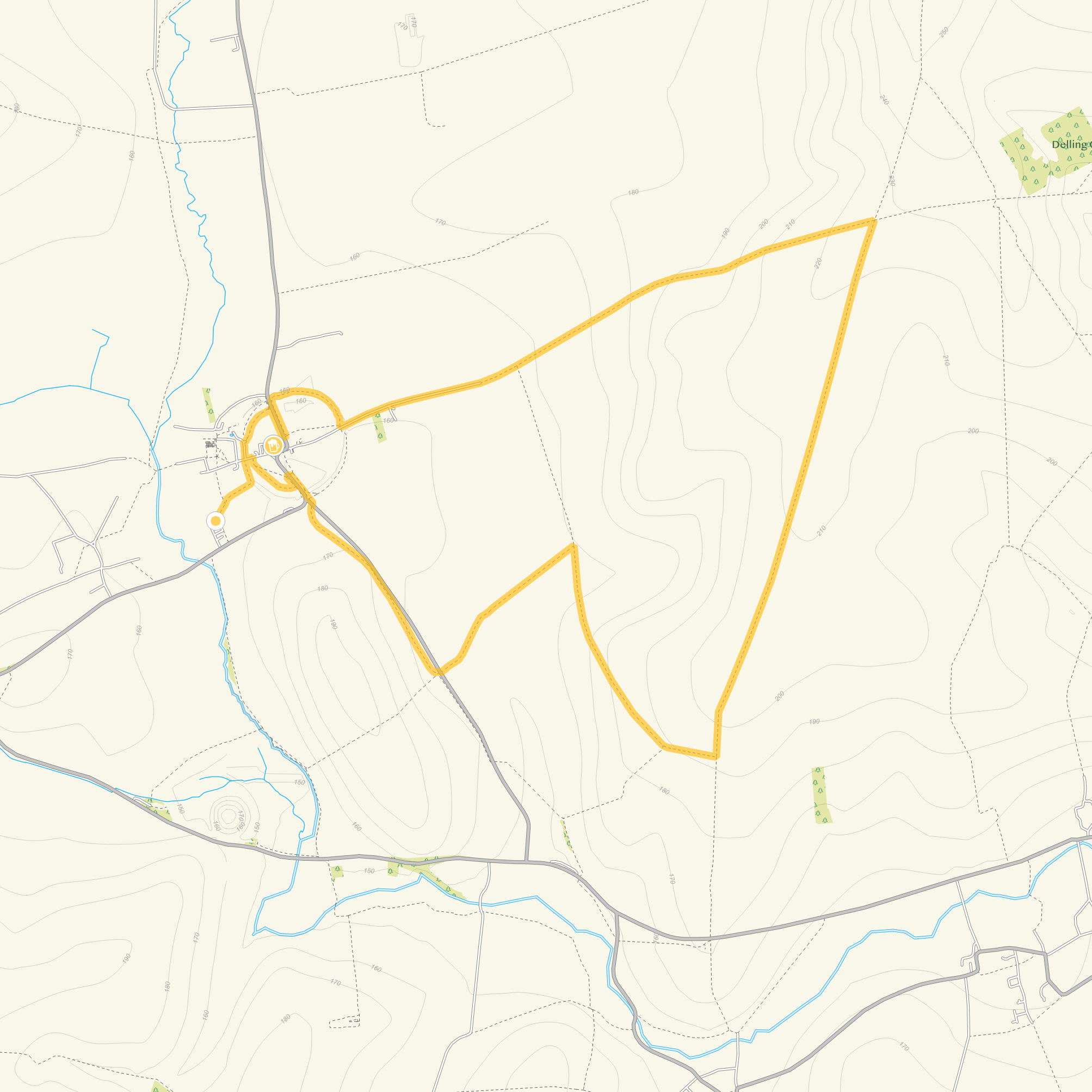 Route map for Long Route, a 5.5 mile circular walk in Wiltshire