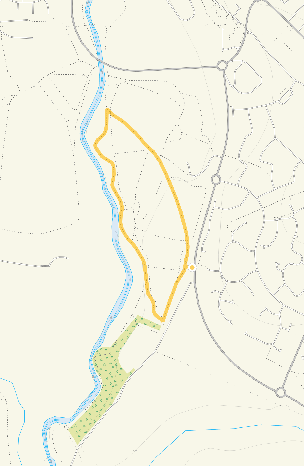Route map for Short Route, a 0.75 mile circular walk in Wiltshire