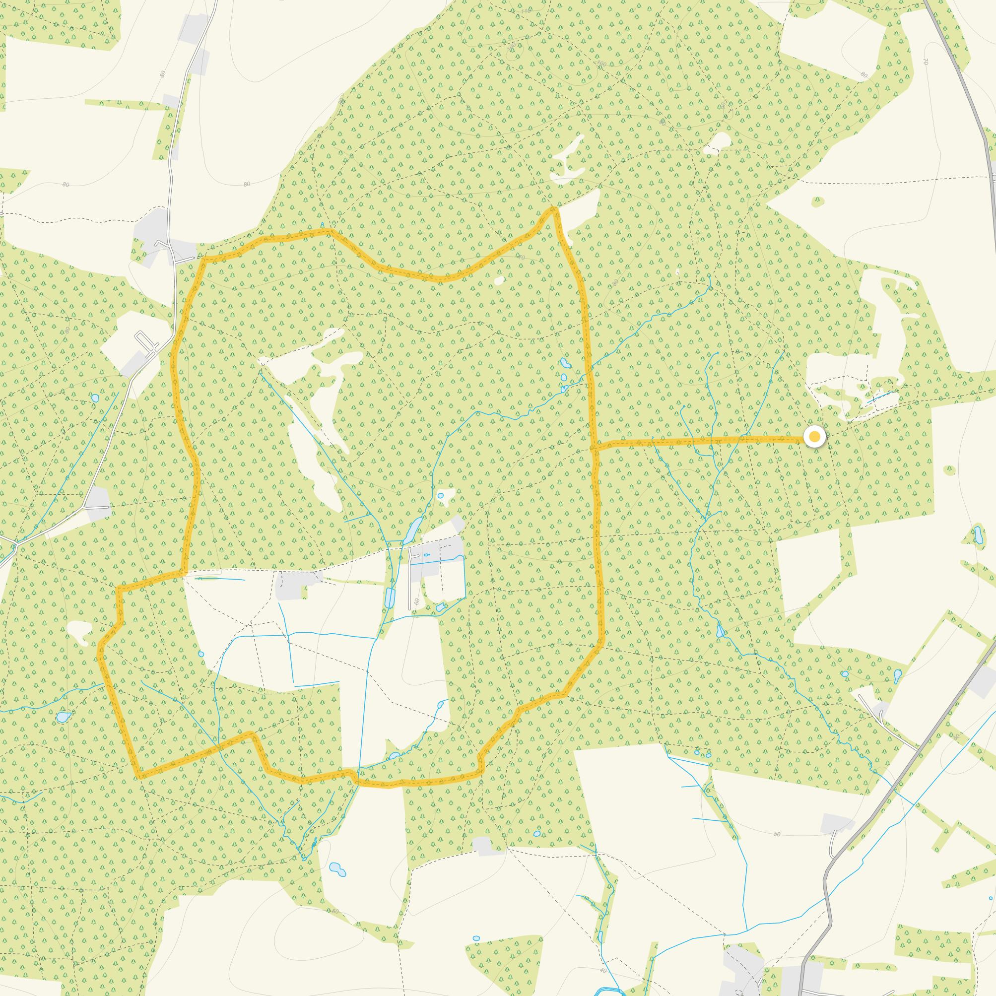 Route map for Bentley Wood Walk 3, a 4.25 mile circular walk in Wiltshire