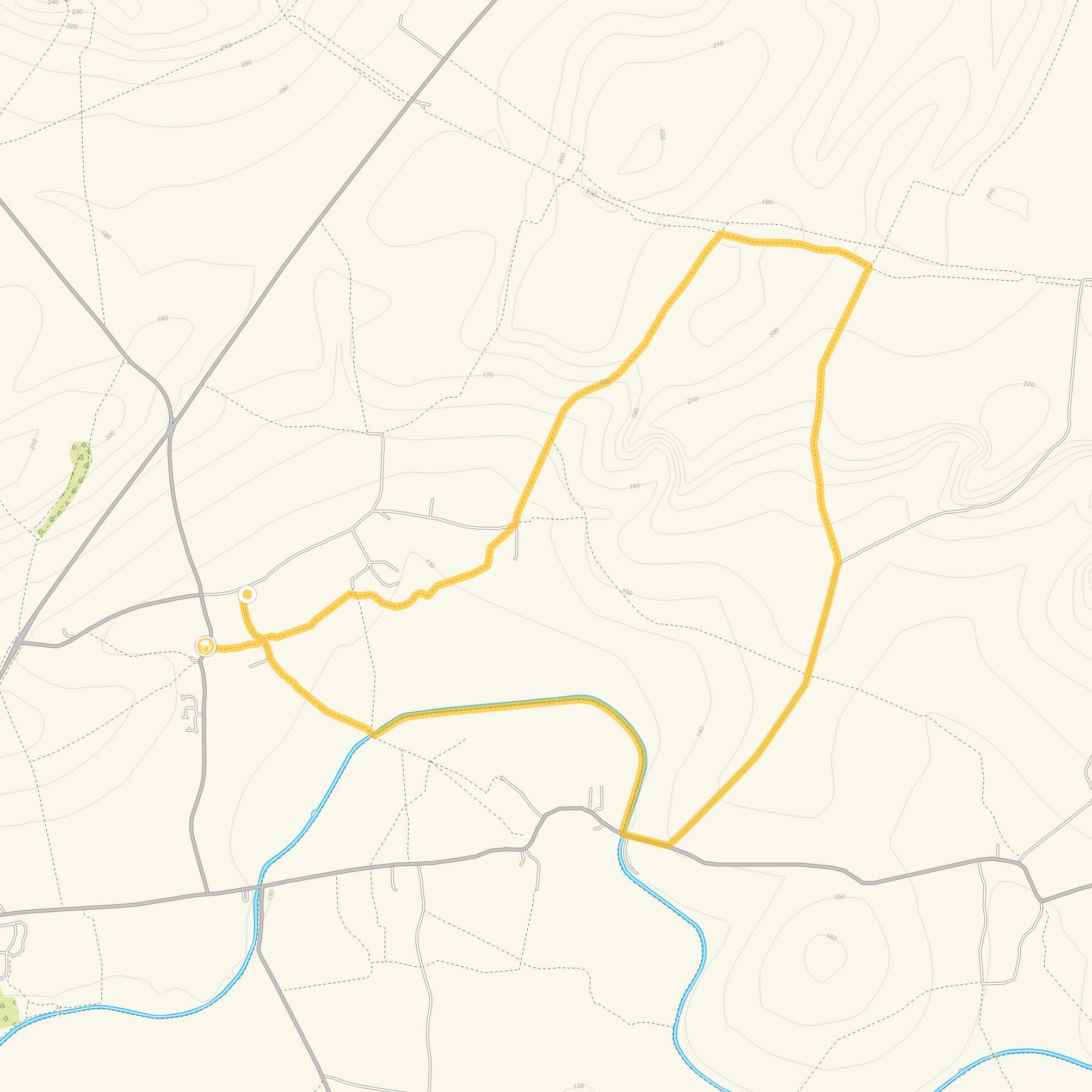 Route map for Bishops Cannings Walk 1, a 5.25 mile circular walk in Wiltshire