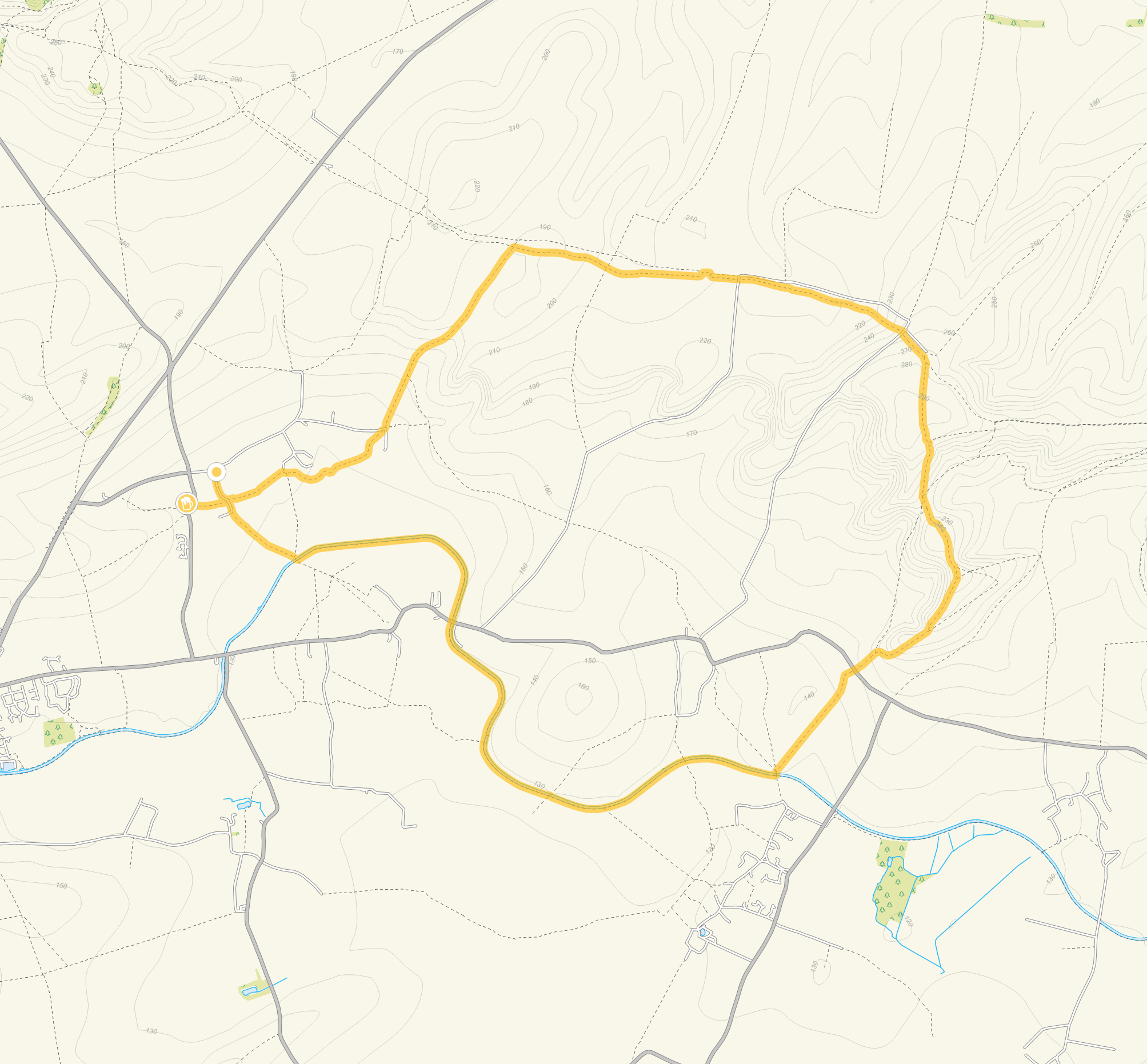 Route map for Bishops Cannings Walk 2, a 9 mile circular walk in Wiltshire