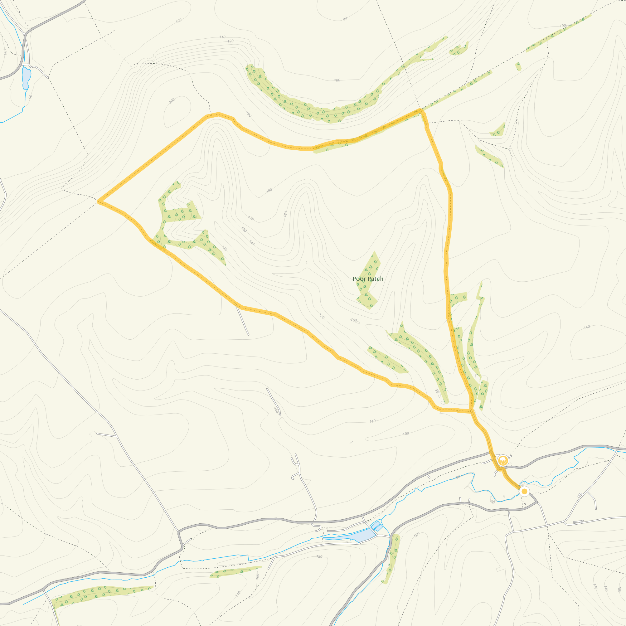 Route map for Broad Chalke Walk 2, a 5.75 mile circular walk in Wiltshire