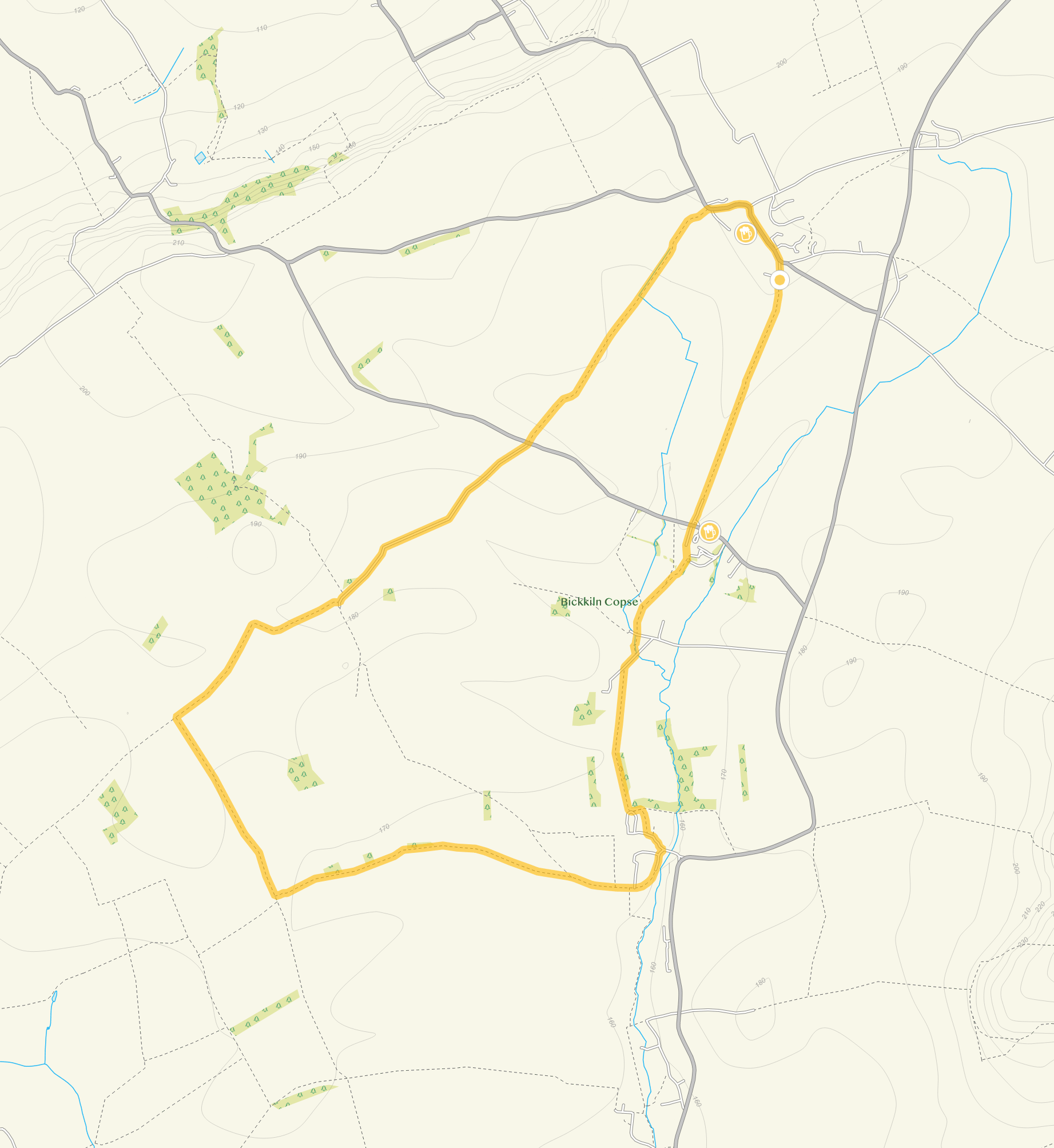 Route map for Broad Hinton Walk, a 7 mile circular walk in Wiltshire