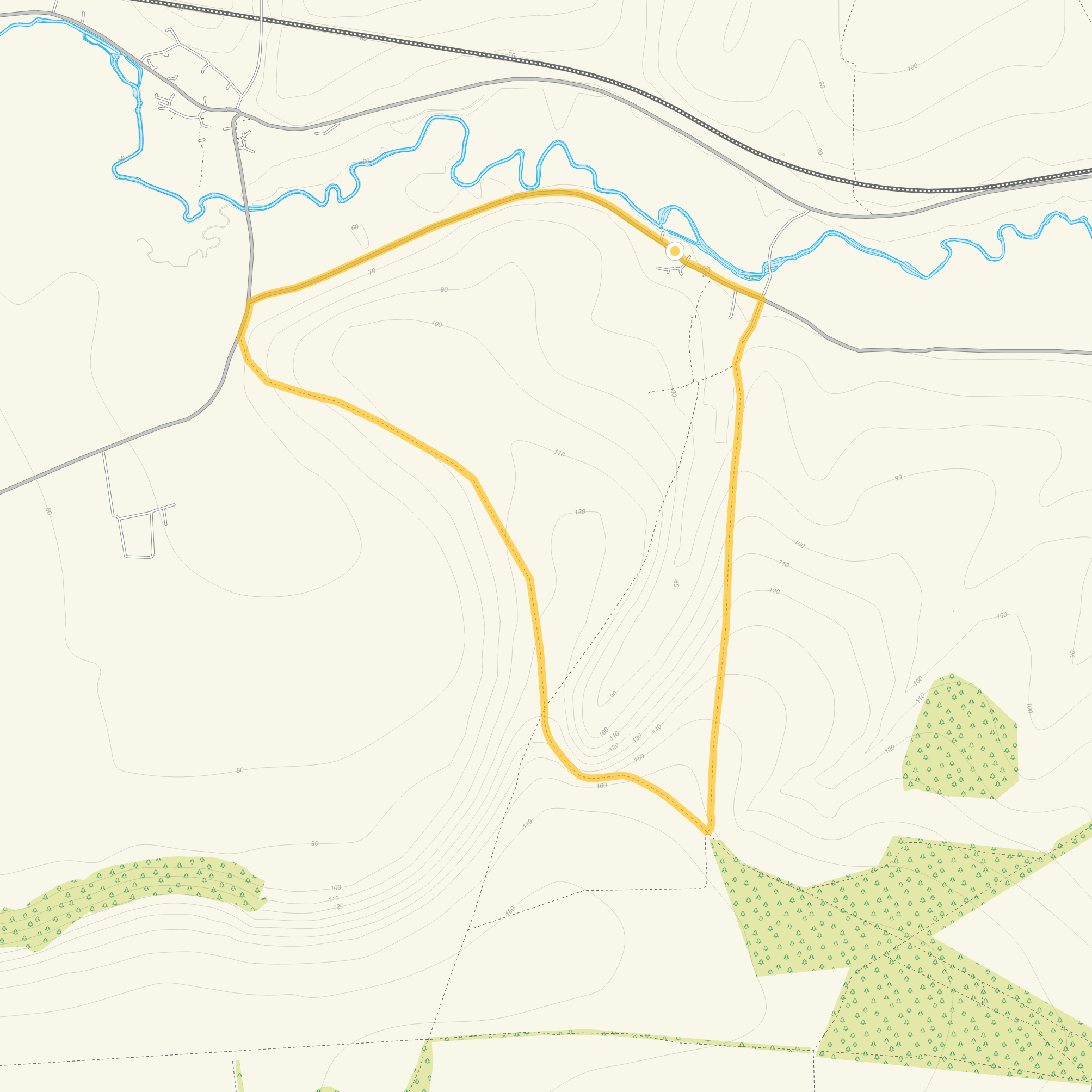 Route map for Burcombe Punch Bowl Walk 1, a 3.25 mile circular walk in Wiltshire