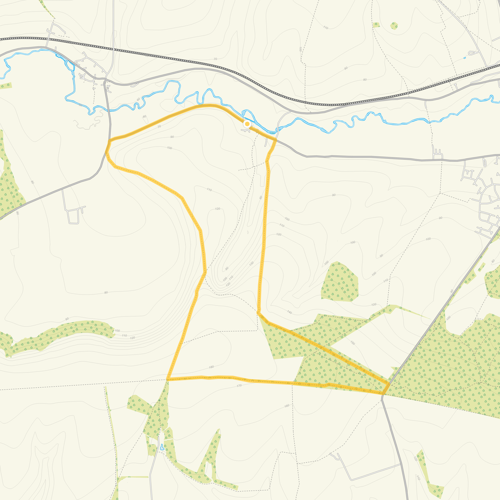 Route map for Burcombe Punch Bowl Walk 2, a 5.5 mile circular walk in Wiltshire