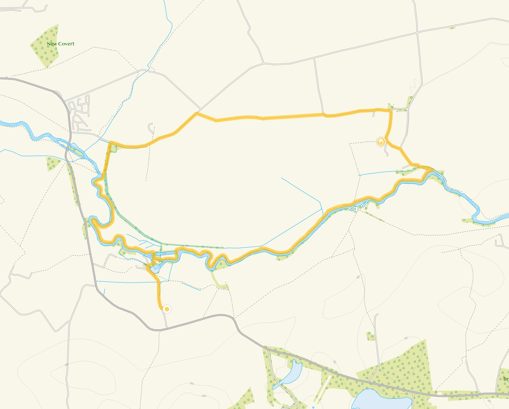 Route map for Buscot Walk, a 5.5 mile circular walk in Wiltshire