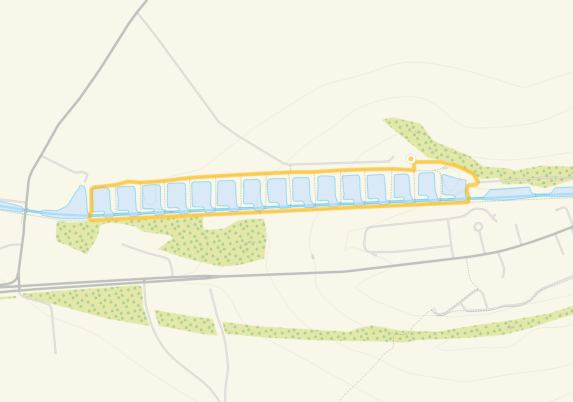 Route map for Short Route, a 1.25 mile circular walk in Wiltshire