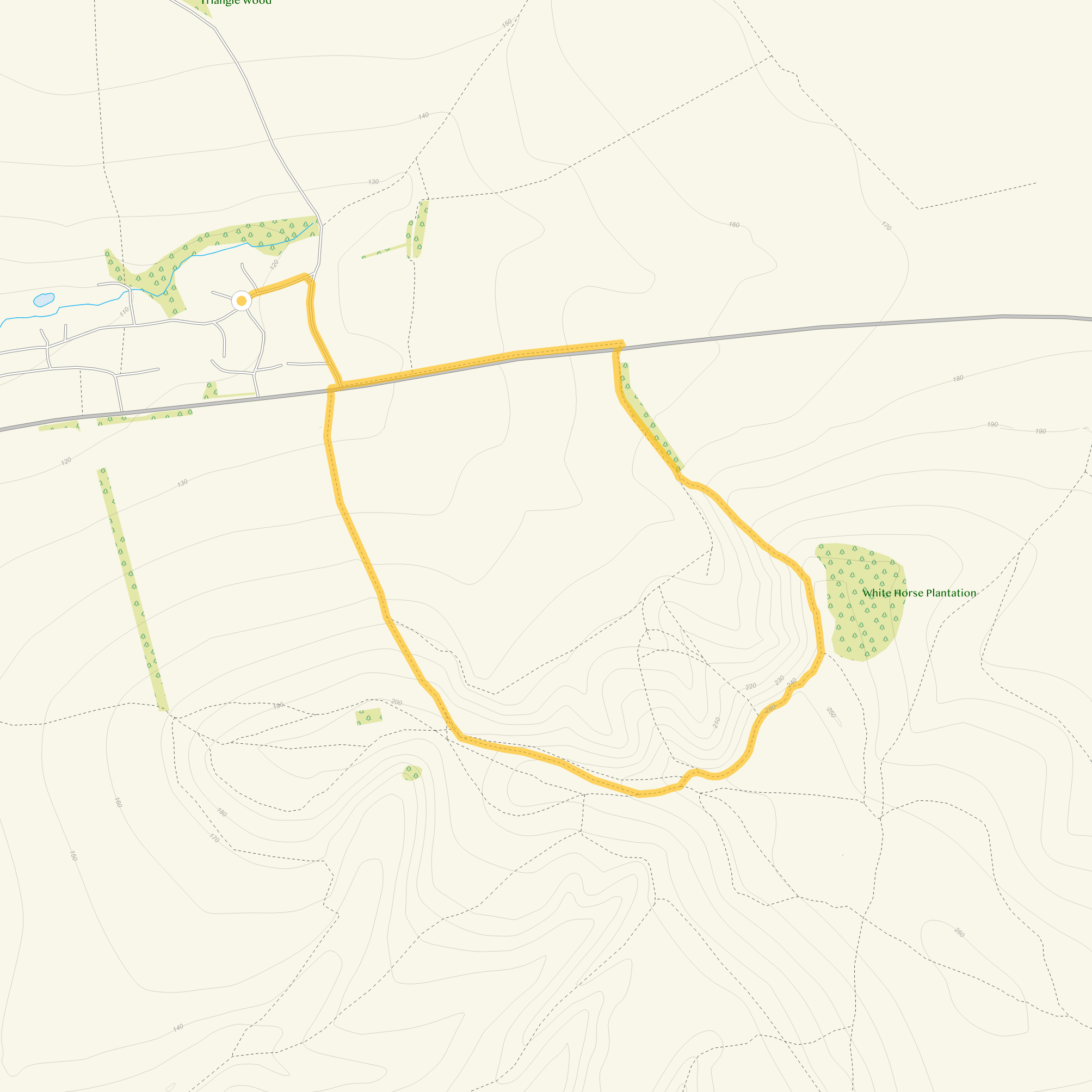 Route map for Cherhill Walk 1, a 2.25 mile circular walk in Wiltshire