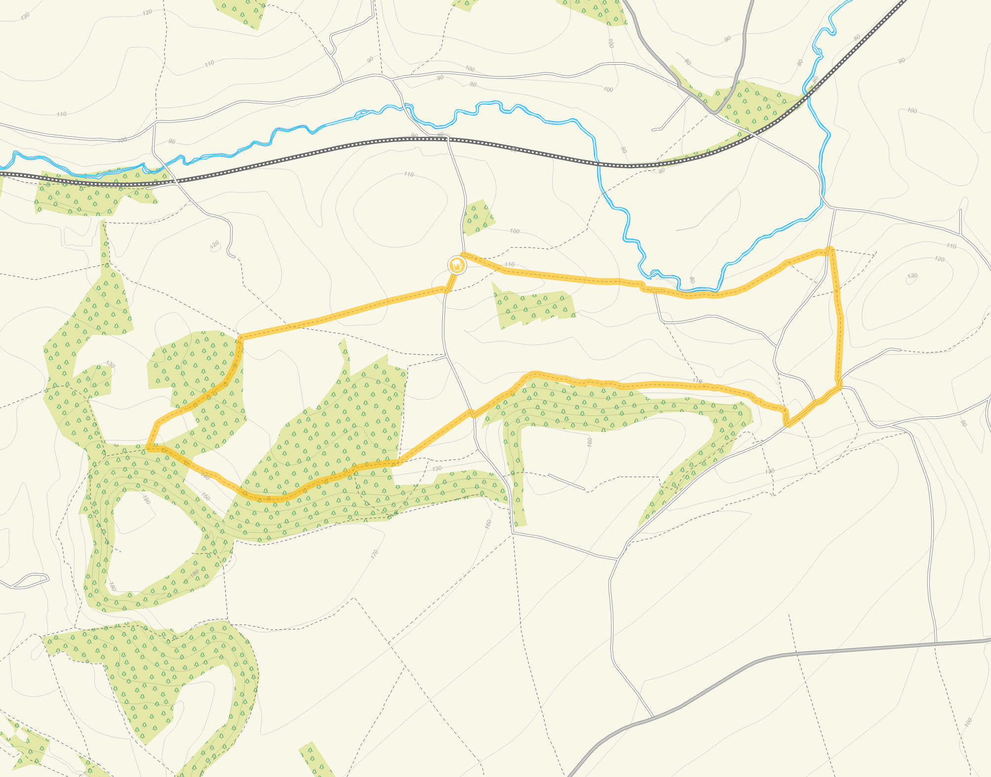 Route map for Chicksgrove Walk 2, a 3.75 mile circular walk in Wiltshire