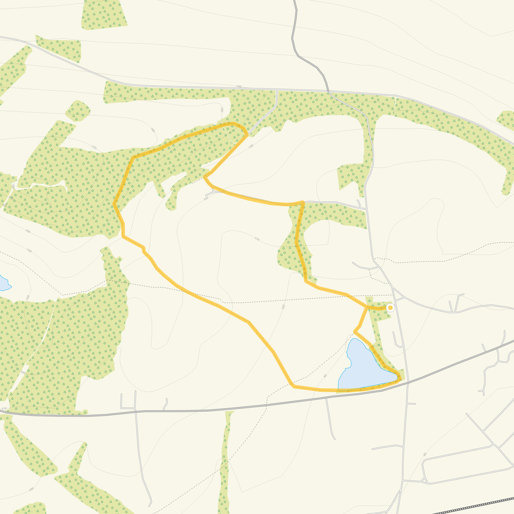 Route map for Dinton Park Walk 1, a 1.75 mile circular walk in Wiltshire