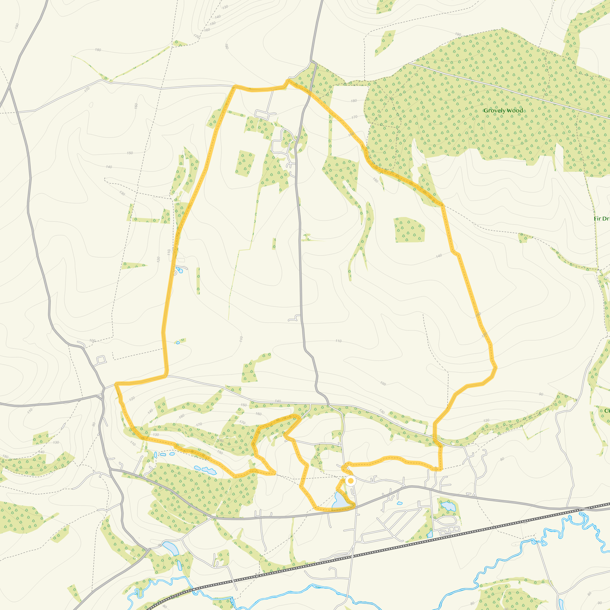 Route map for Dinton Park Walk 2, an 8 mile circular walk in Wiltshire
