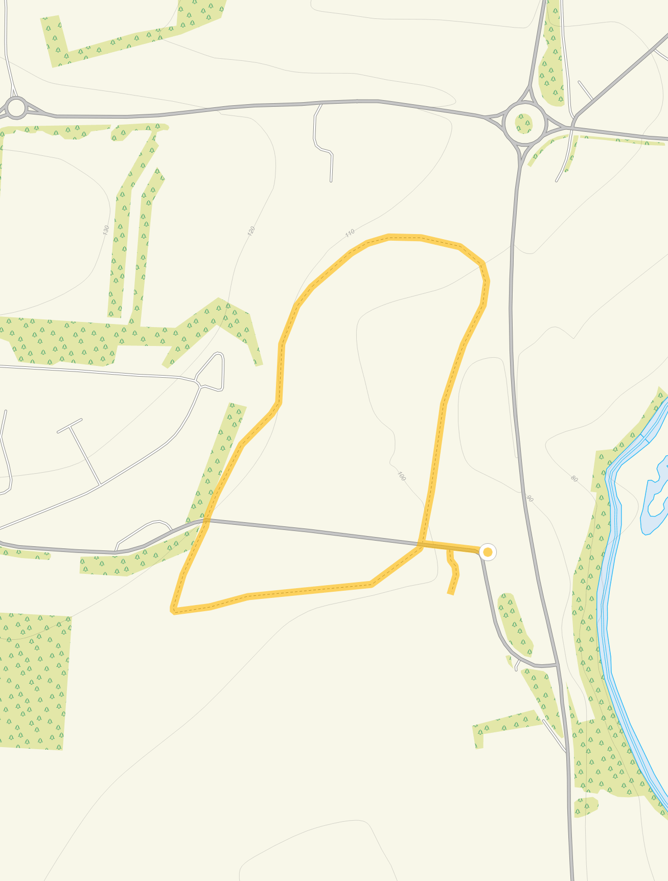 Route map for Durrington Walls Walk, a 1.25 mile circular walk in Wiltshire
