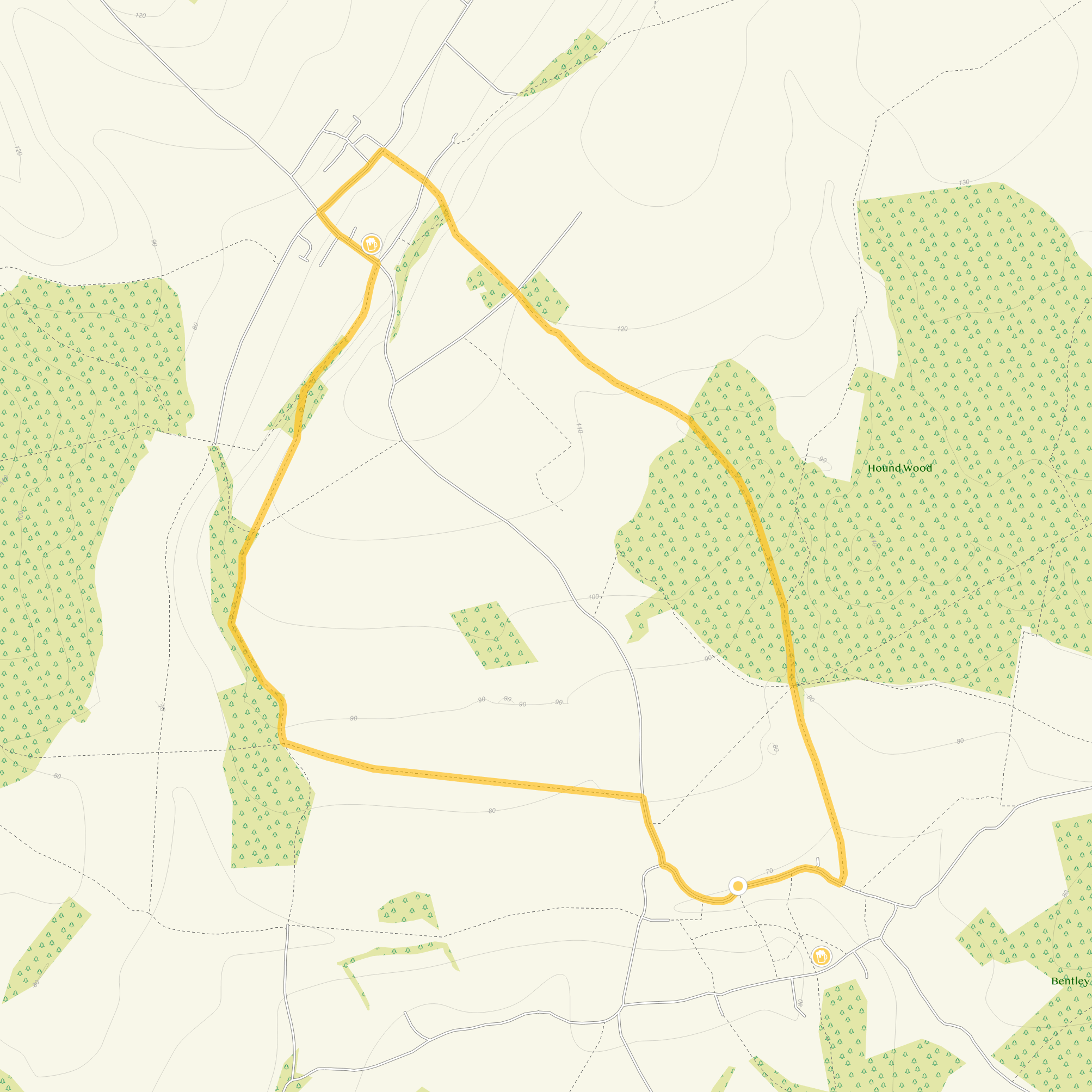 Route map for Farley Walk 2, a 3.75 mile circular walk in Wiltshire