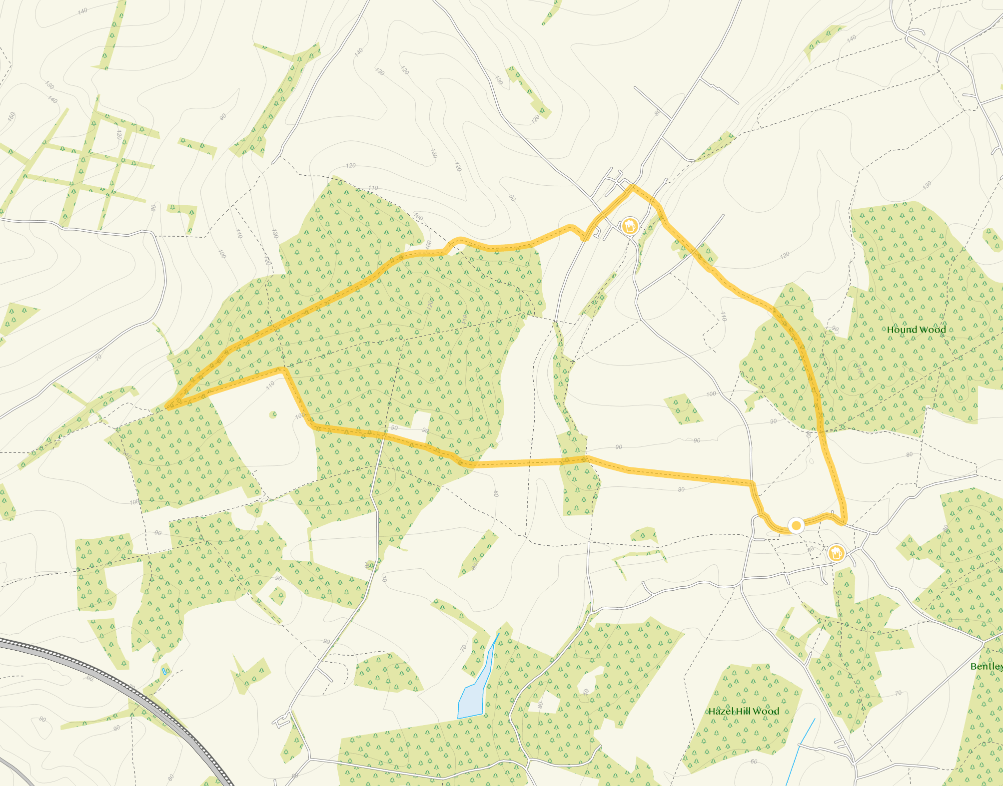 Route map for Farley Walk 3, a 6.5 mile circular walk in Wiltshire