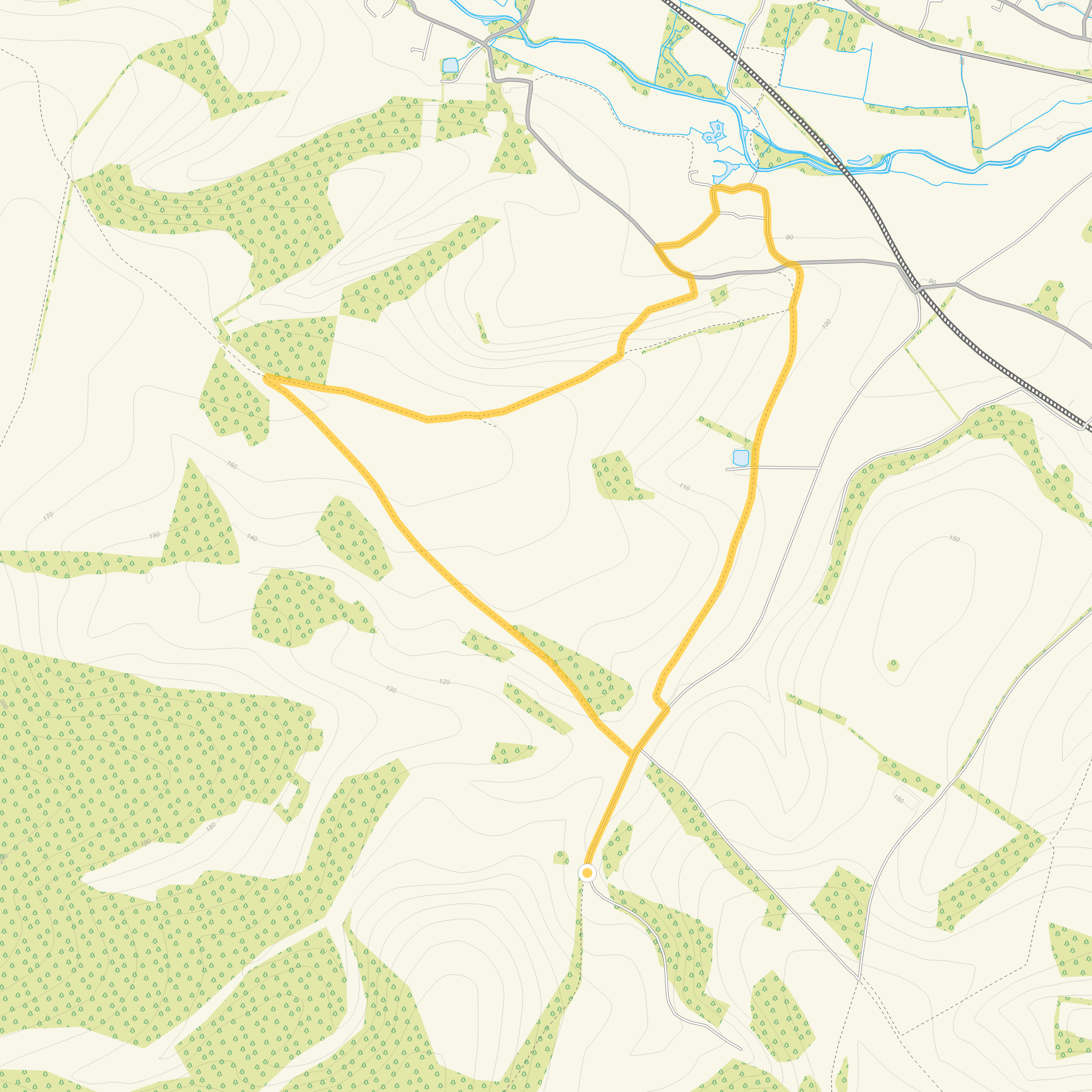 Route map for Great Ridge Downs Walk 1, a 4.25 mile circular walk in Wiltshire