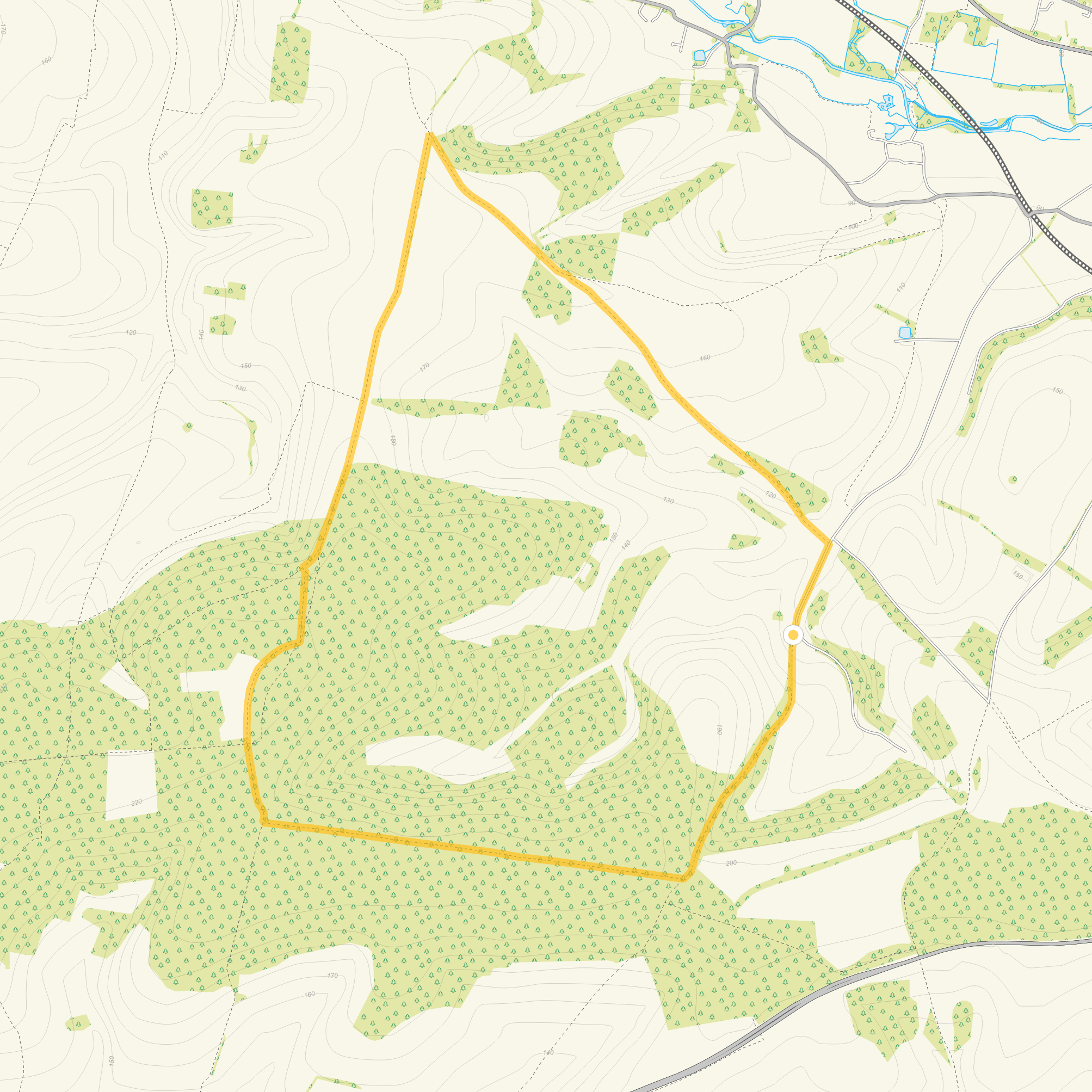 Route map for Great Ridge Downs Walk 2, a 6 mile circular walk in Wiltshire