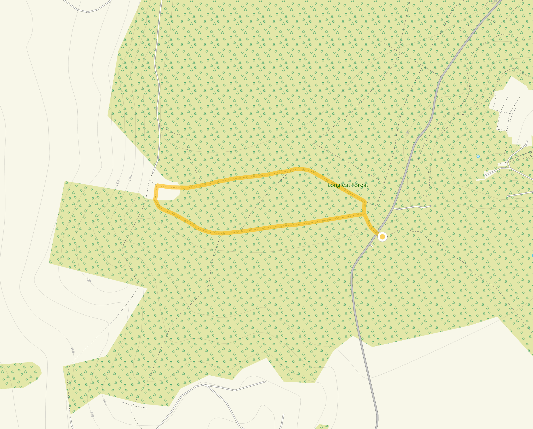 Route map for Heaven's Gate Walk 1, a 0.75 mile circular walk in Wiltshire