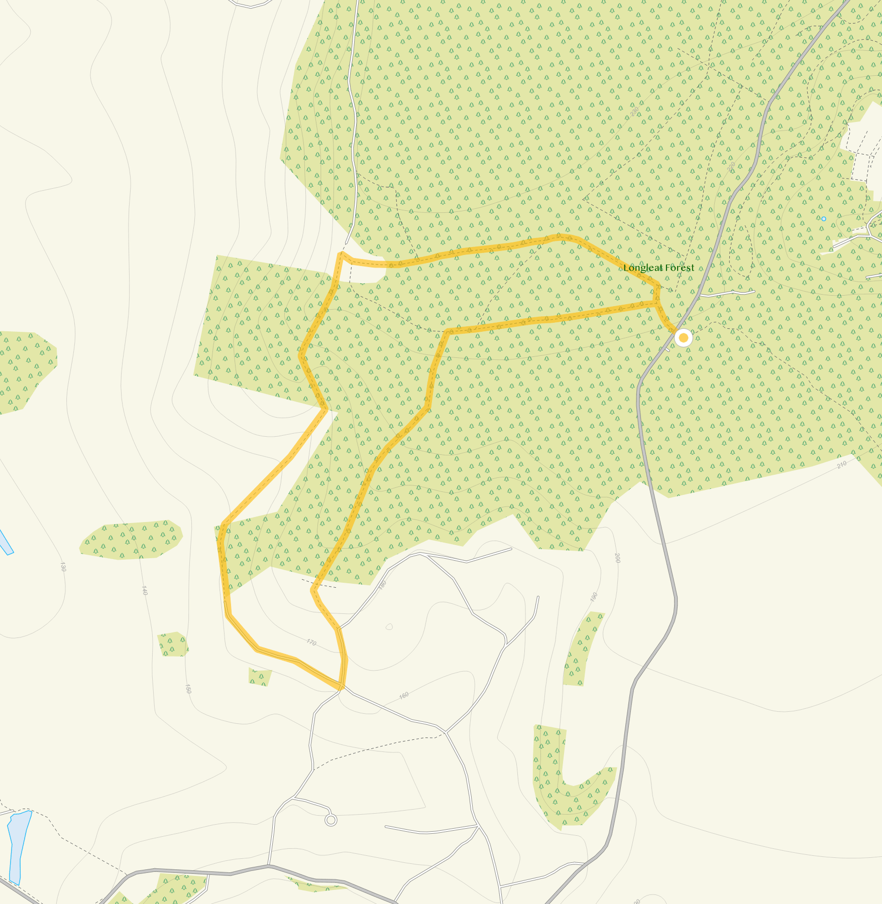 Route map for Heaven's Gate Walk 2, a 1.75 mile circular walk in Wiltshire