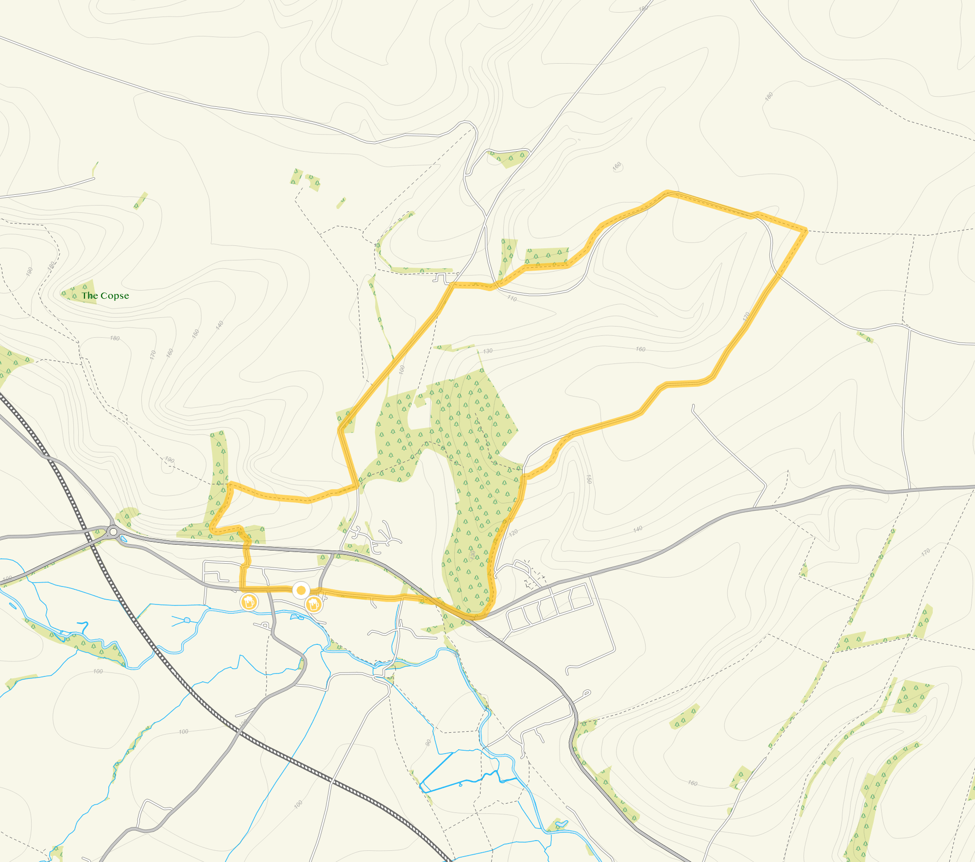 Route map for Heytesbury Walk 2, a 5.5 mile circular walk in Wiltshire