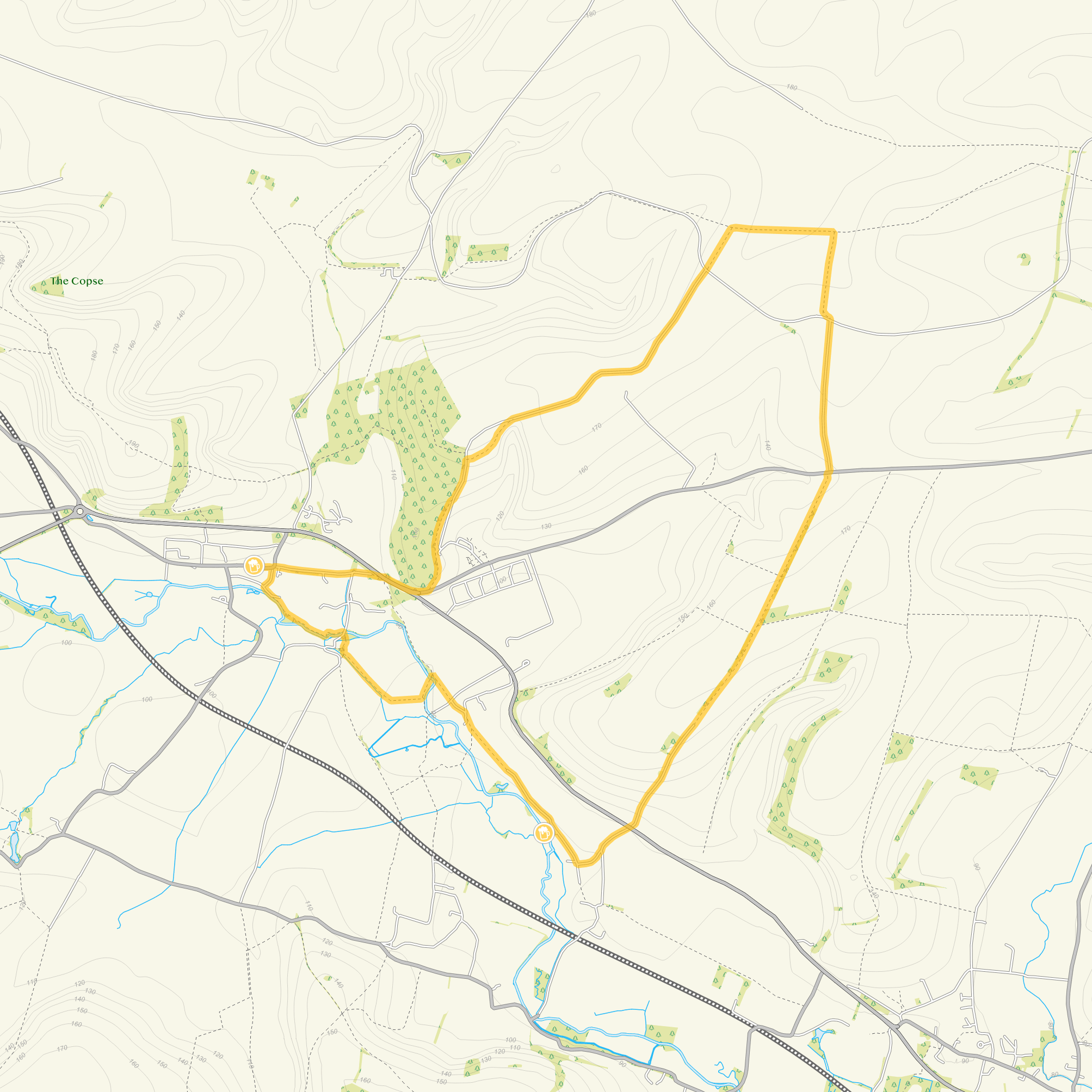 Route map for Heytesbury Walk 3, a 7 mile circular walk in Wiltshire