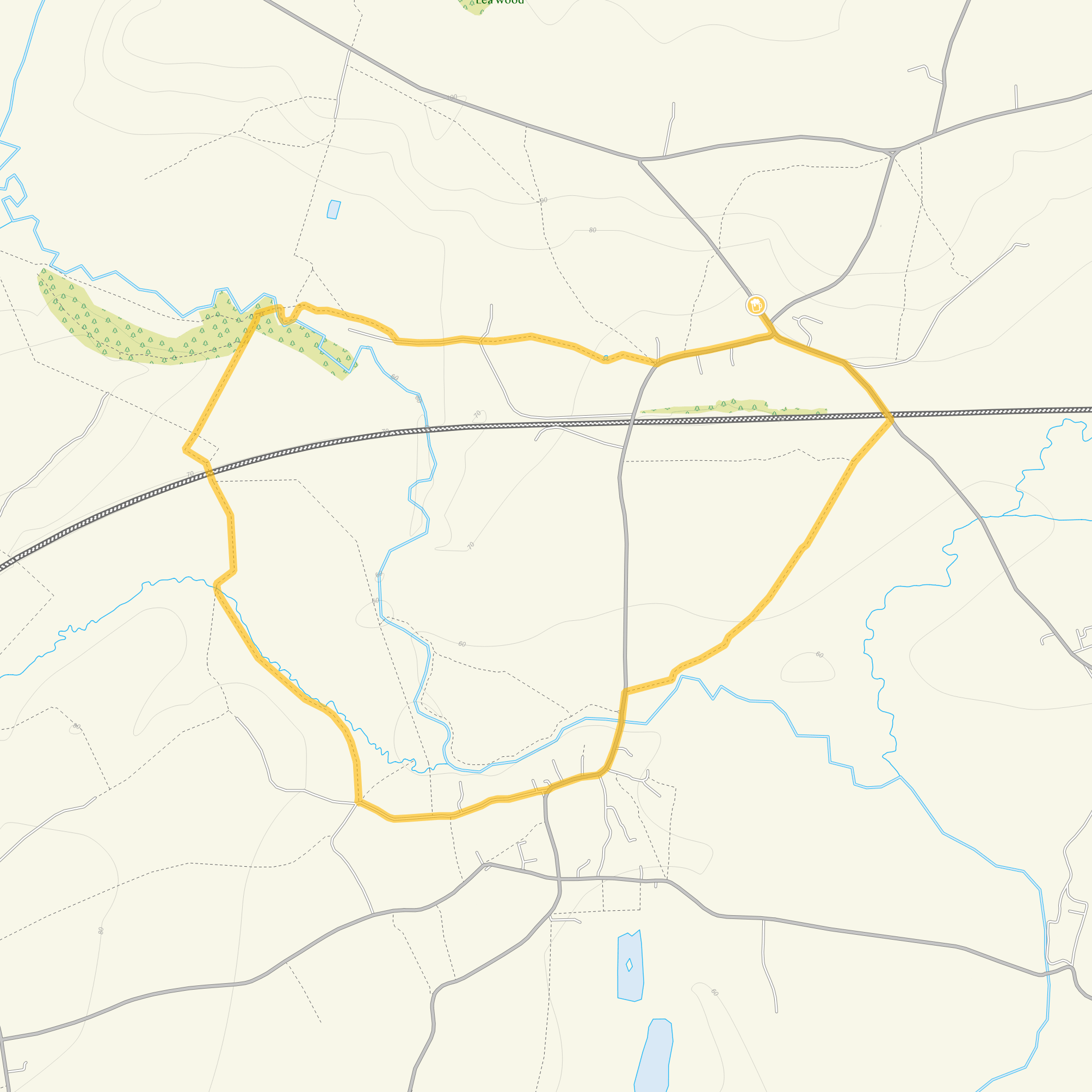 Route map for Little Somerford Walk, a 4.25 mile circular walk in Wiltshire