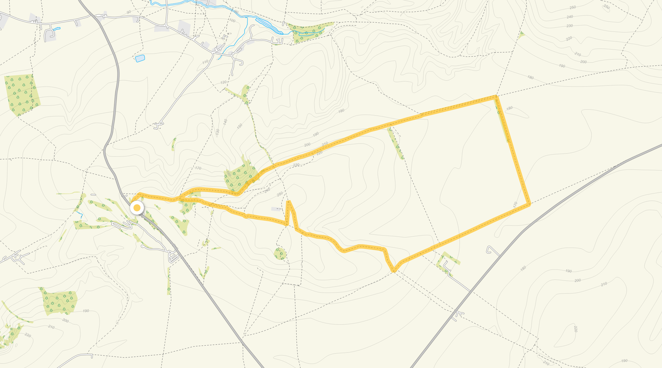 Route map for Morgan's Hill Walk 2, a 5 mile circular walk in Wiltshire