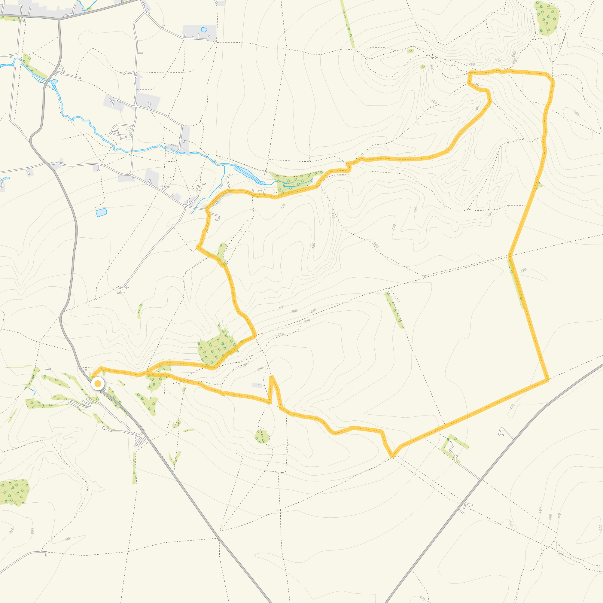 Route map for Morgan's Hill Walk 3, a 7.25 mile circular walk in Wiltshire